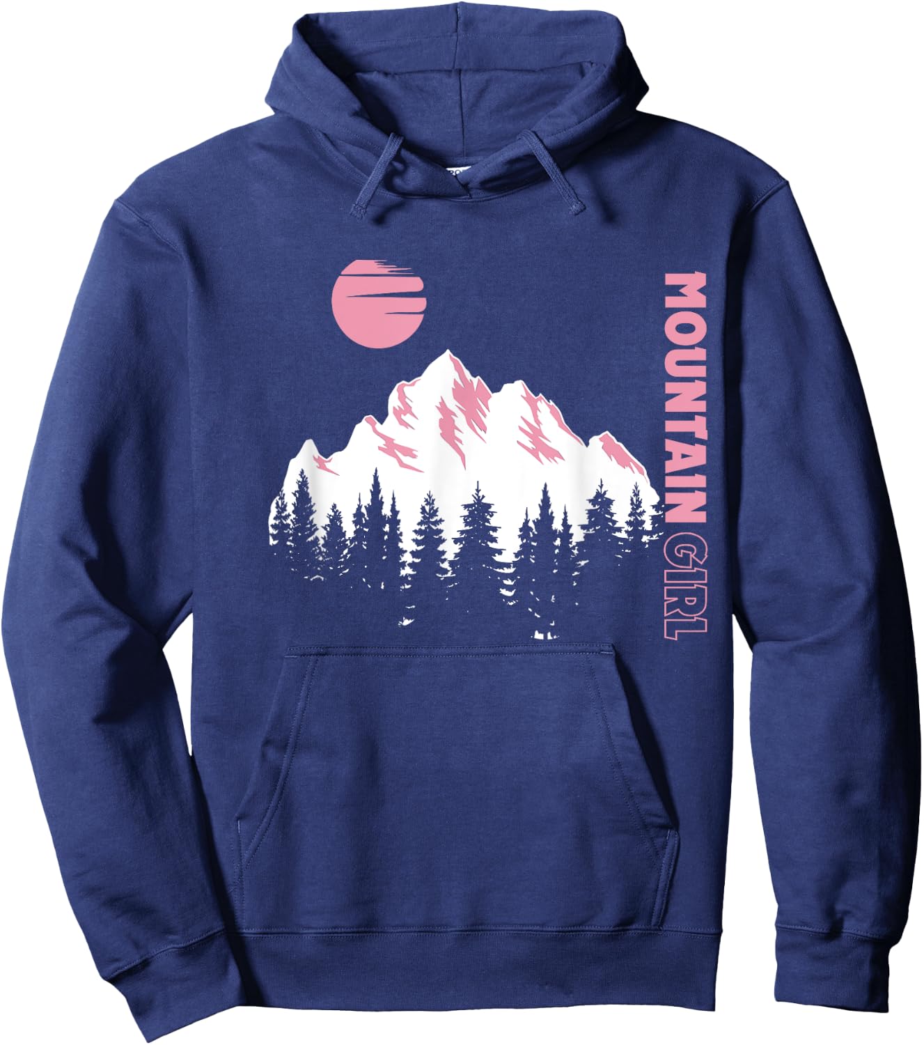 Mountain Girl Outdoor Loving Girl Mountain Moon Girl Hoodie - Hoodie | Navy