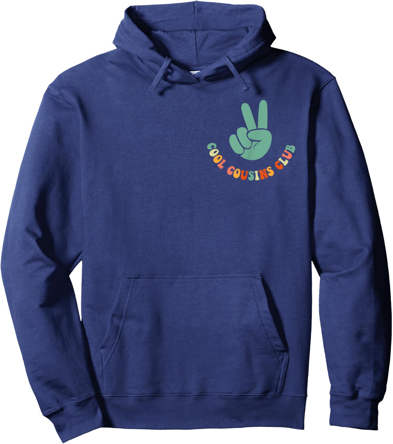 Cool Cousin Club Retro Cousin Matching Family Crew 2 Sided Hoodie - Hoodie | Navy