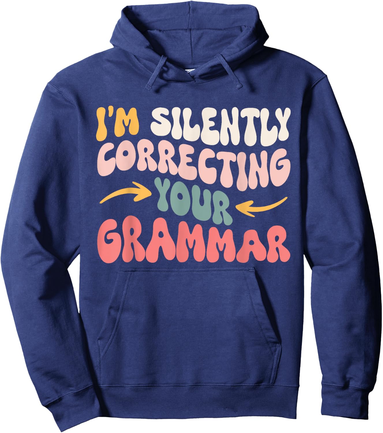 English Teacher Grammar Police Men Women Girls Kids Hoodie - Hoodie | Navy