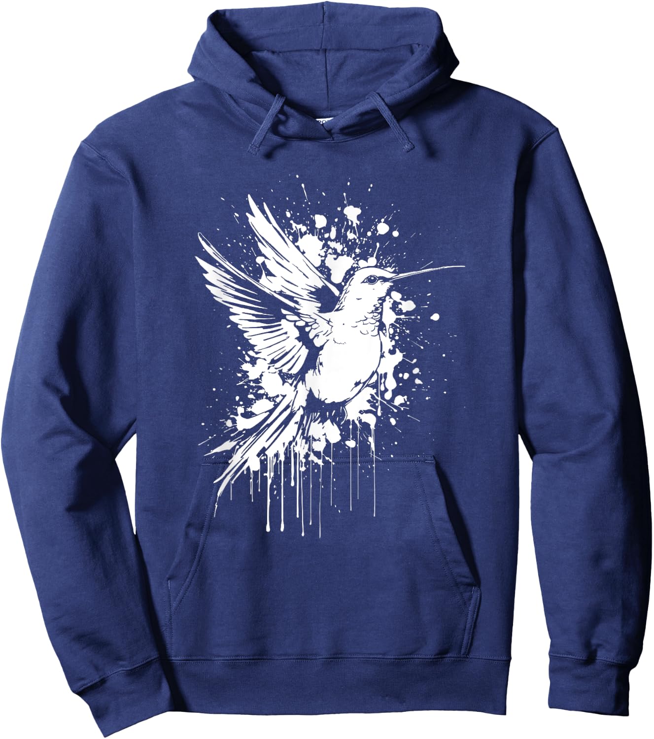 Hummingbird Birdwatching Ornithology Watercolor Hummingbird Hoodie - Hoodie | Navy