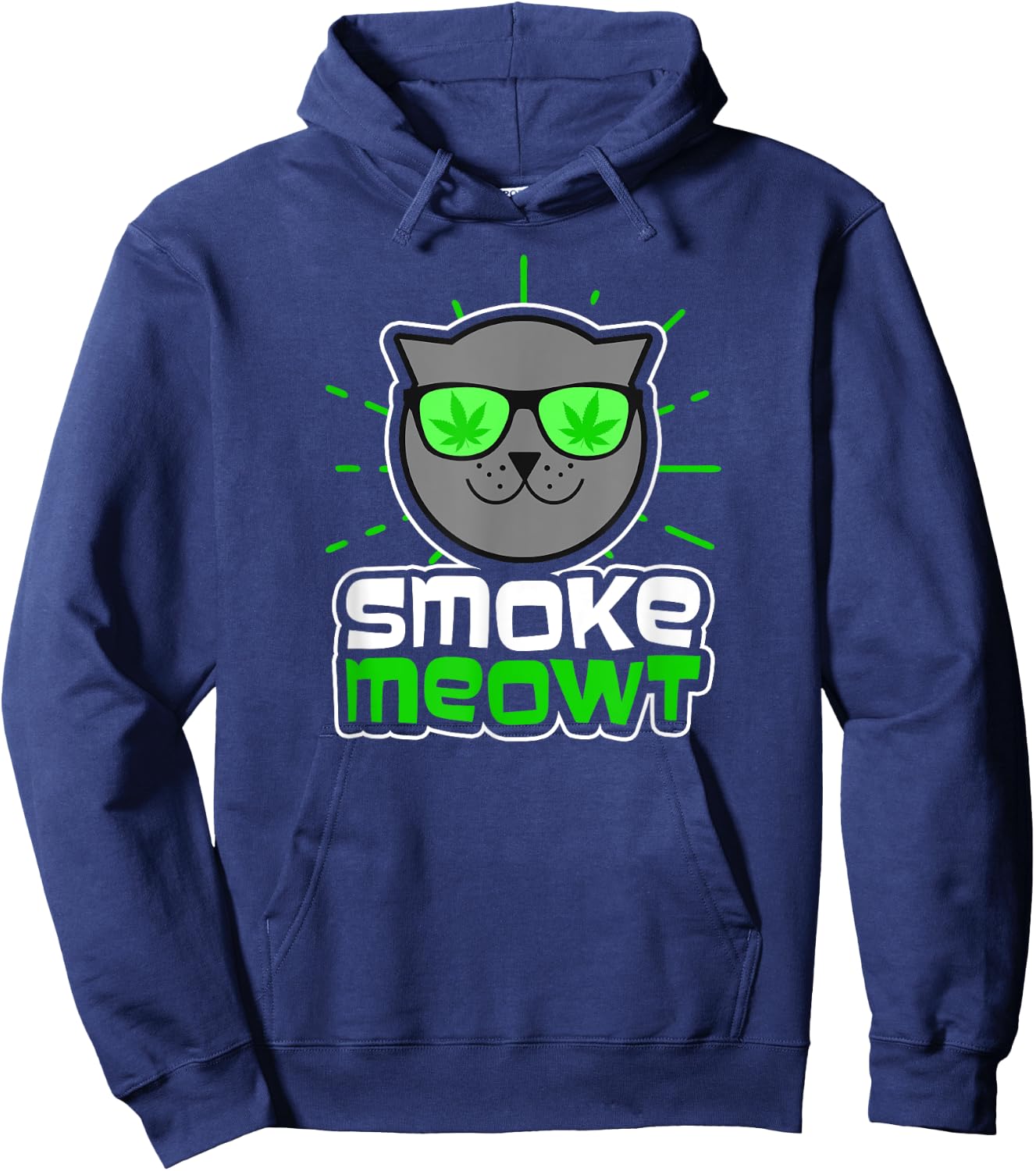 Cat Weed Design Smoke Meowt Gift Men Women Hoodie - Hoodie | Navy