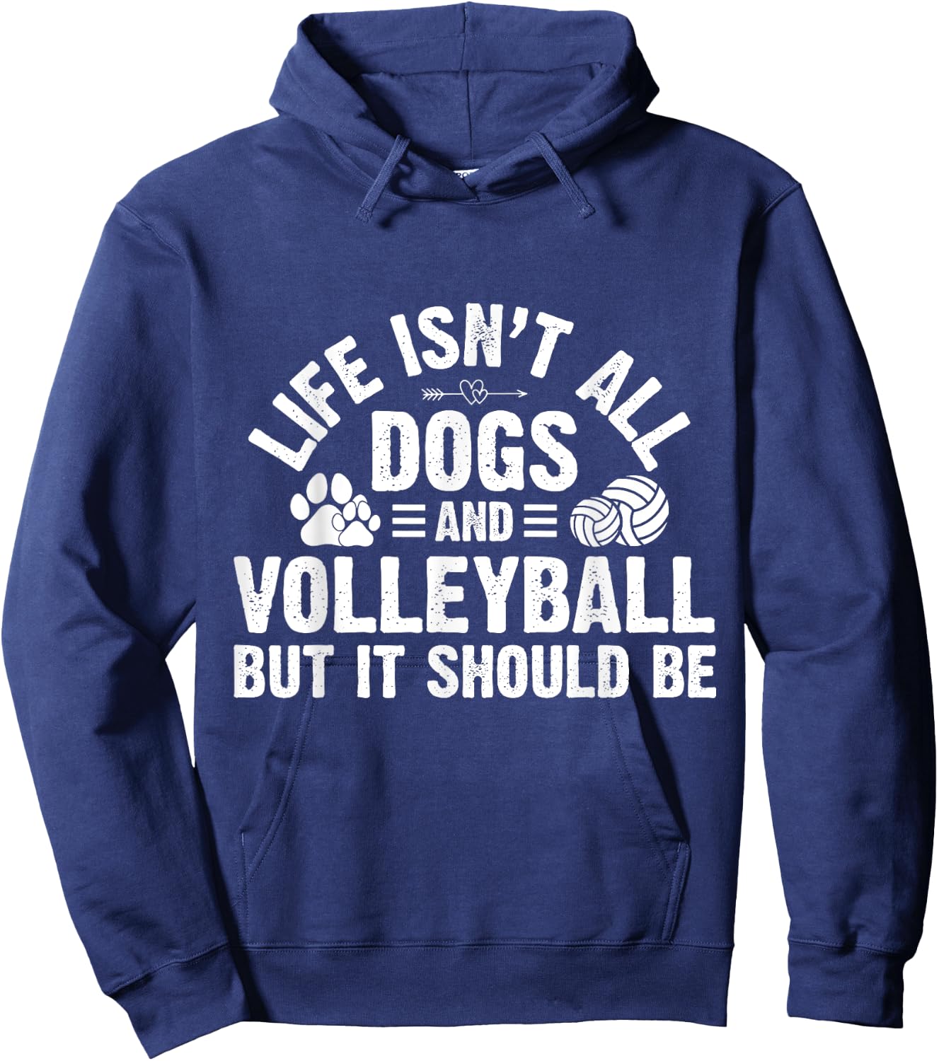 Life Isnt All Dogs And Volleyball Gifts Men Kids Hoodie - Hoodie | Navy