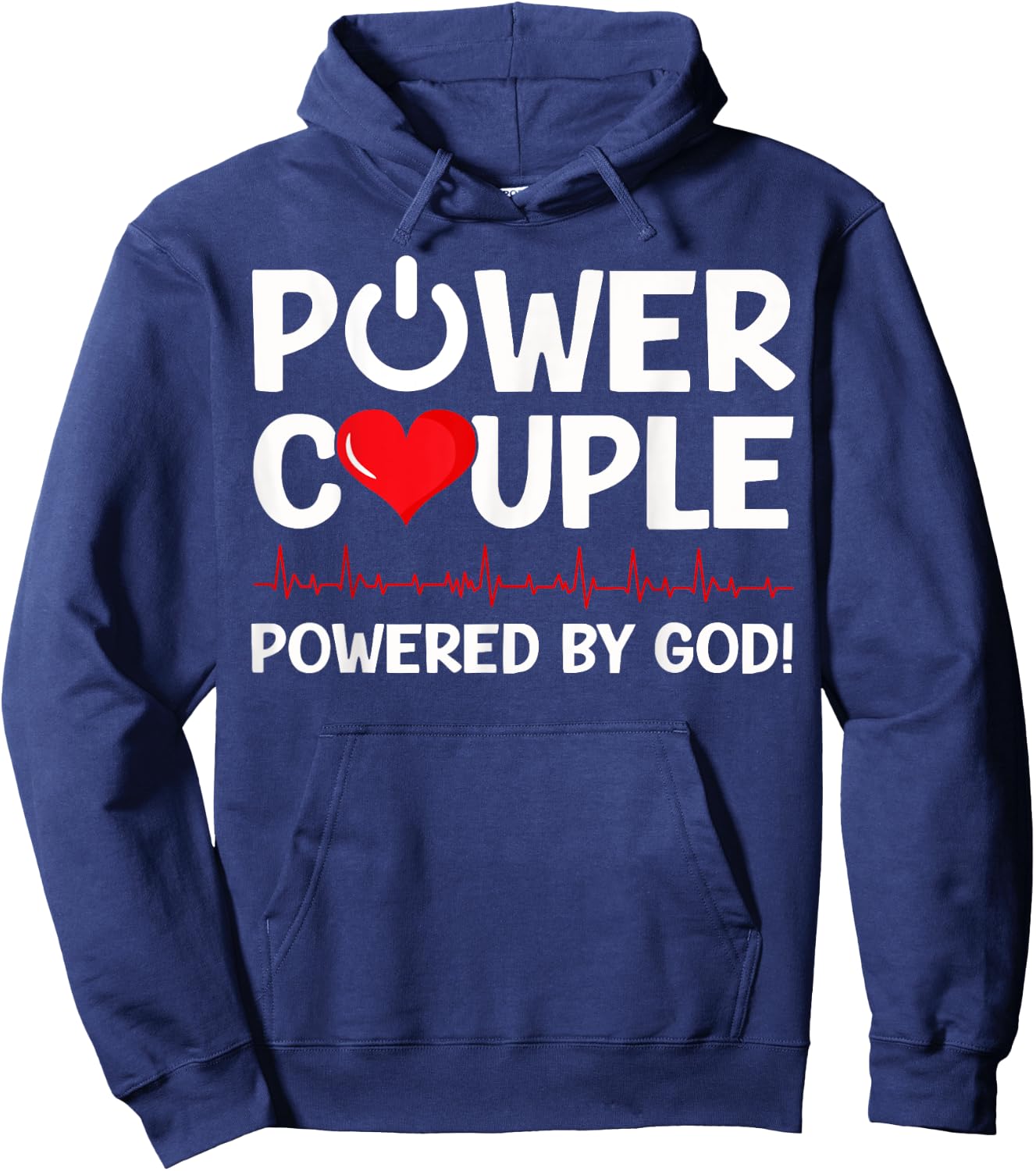 Power Couple Christian Couples Matching Valentines Day Hoodie - Hoodie | Navy