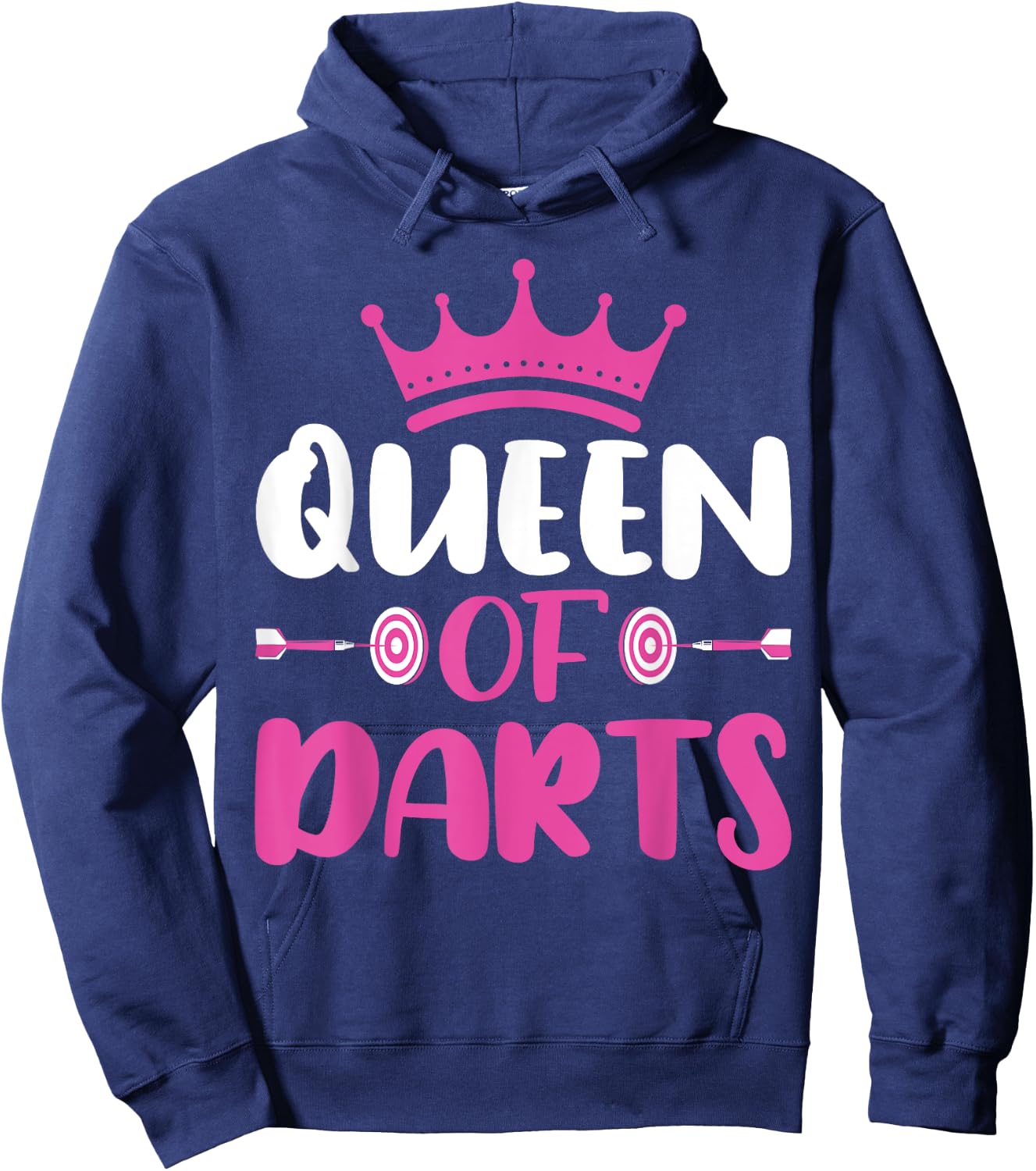 Queen of Darts - Funny Dart Board and Dart Game Lover Women Hoodie - Hoodie | Navy