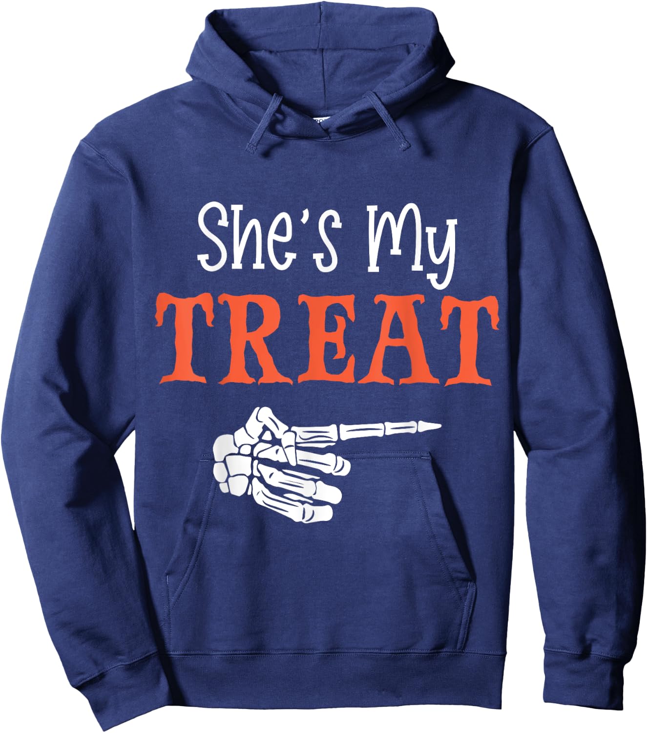 She's My Treat Funny Halloween Matching Couple Boyfriend Hoodie - Hoodie | Navy