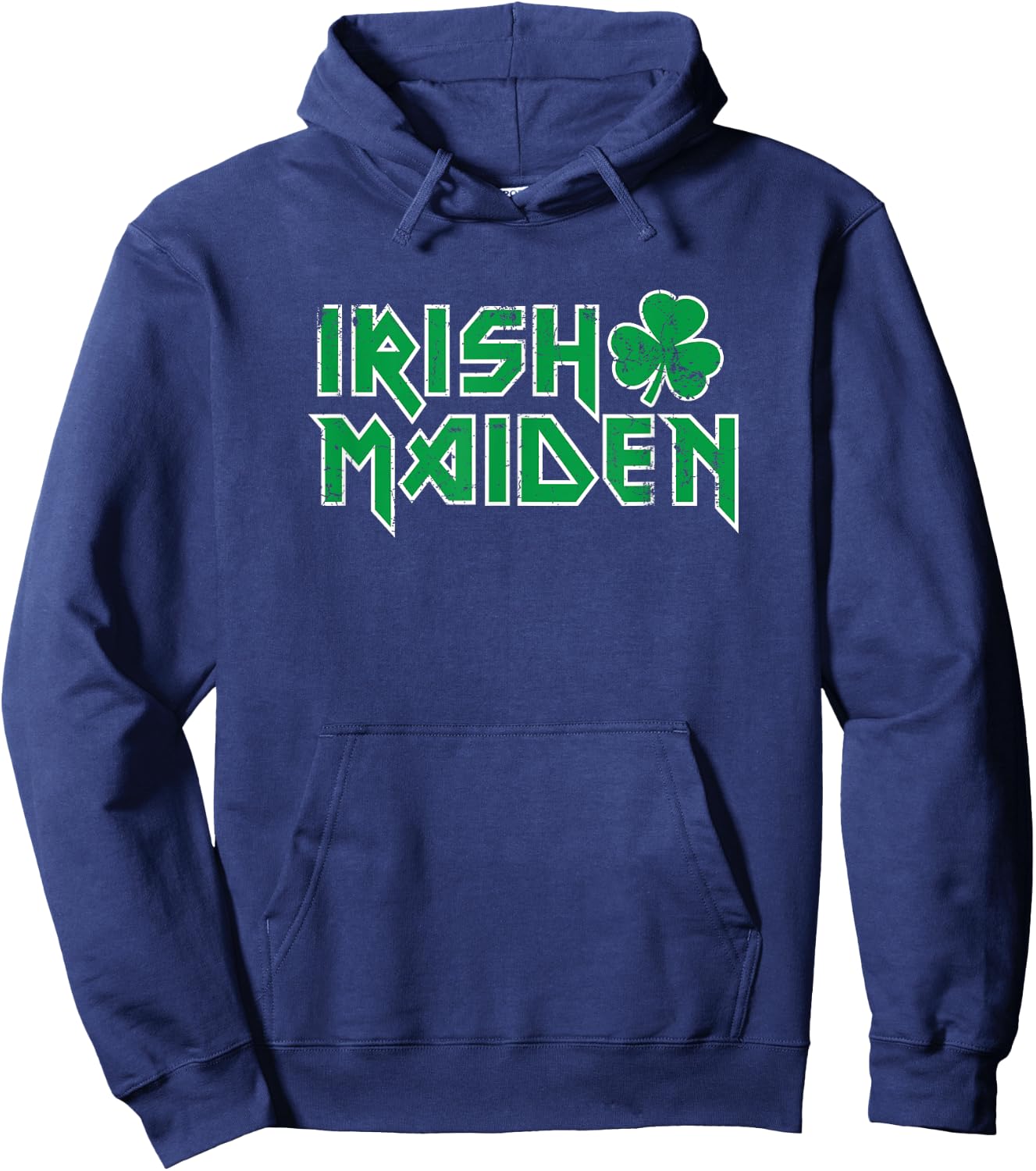 Irish Maiden, funny heavy rocker paddy maeve beer maid craic Hoodie - Hoodie | Navy