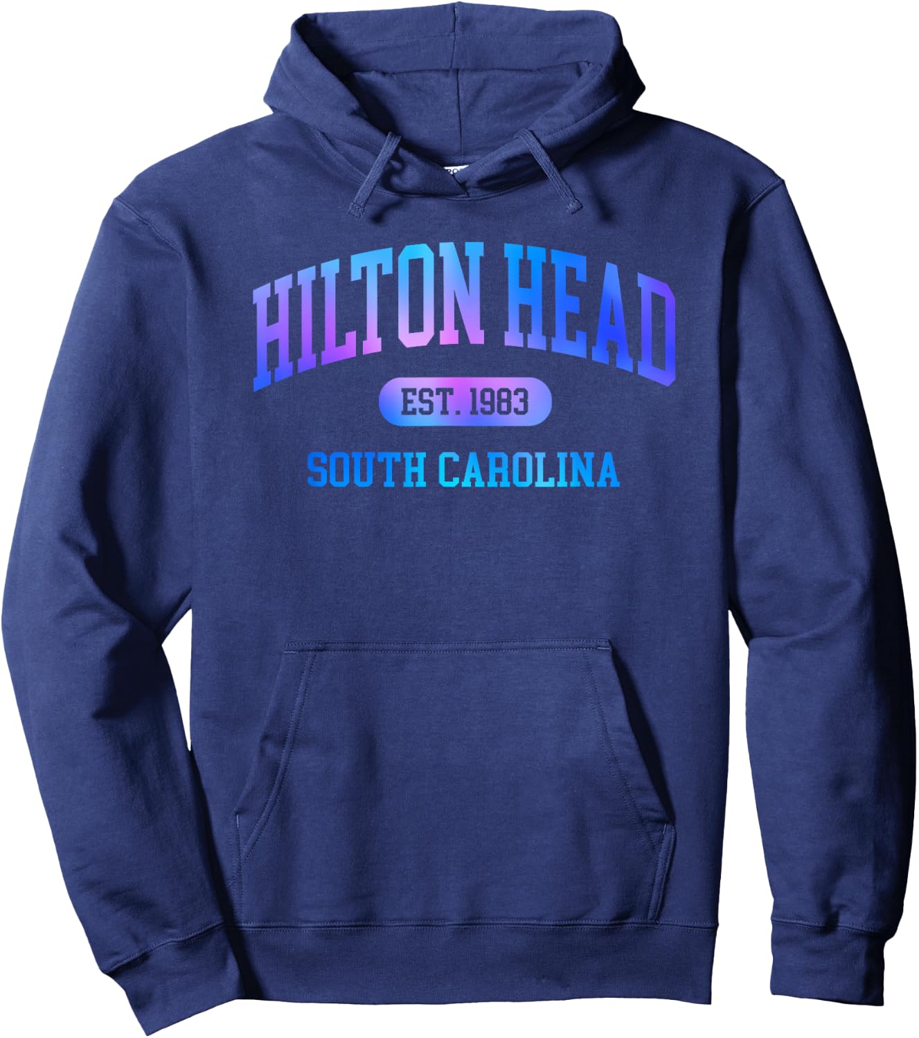 Hilton Head South Carolina Colorful Retro Throwback Girls Hoodie - Hoodie | Navy
