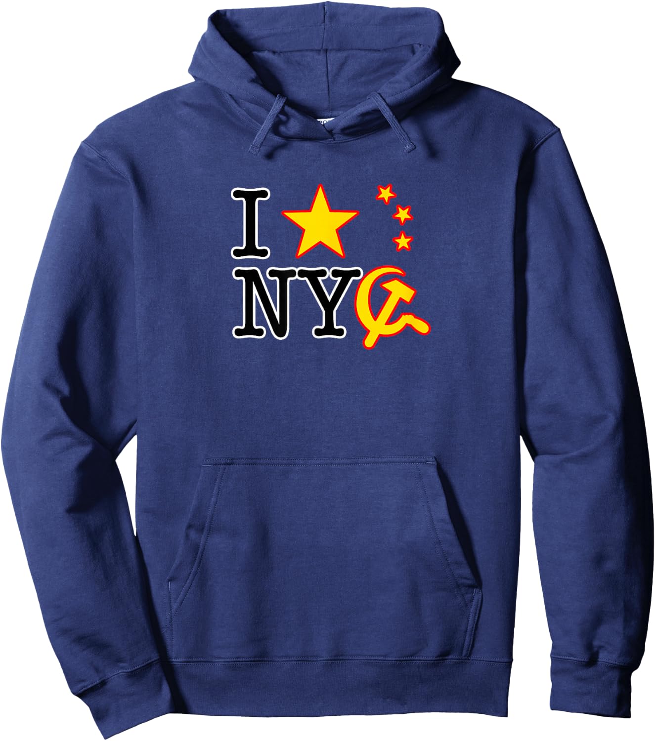 I Heart NYC - Love Socialist Hammer & Sickle Star Design Hoodie - Hoodie | Navy