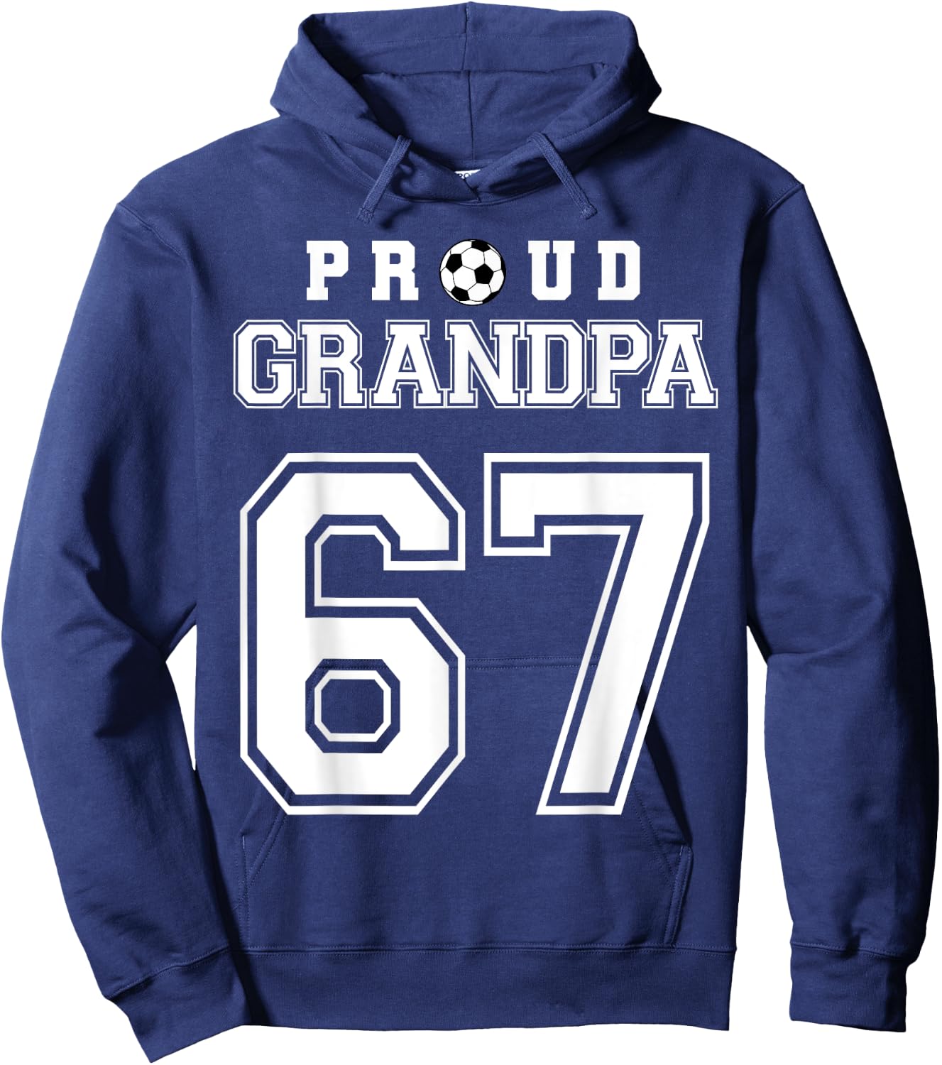 Number 67 Custom Proud Soccer Futbol Grandpa Personalized Hoodie - Hoodie | Navy