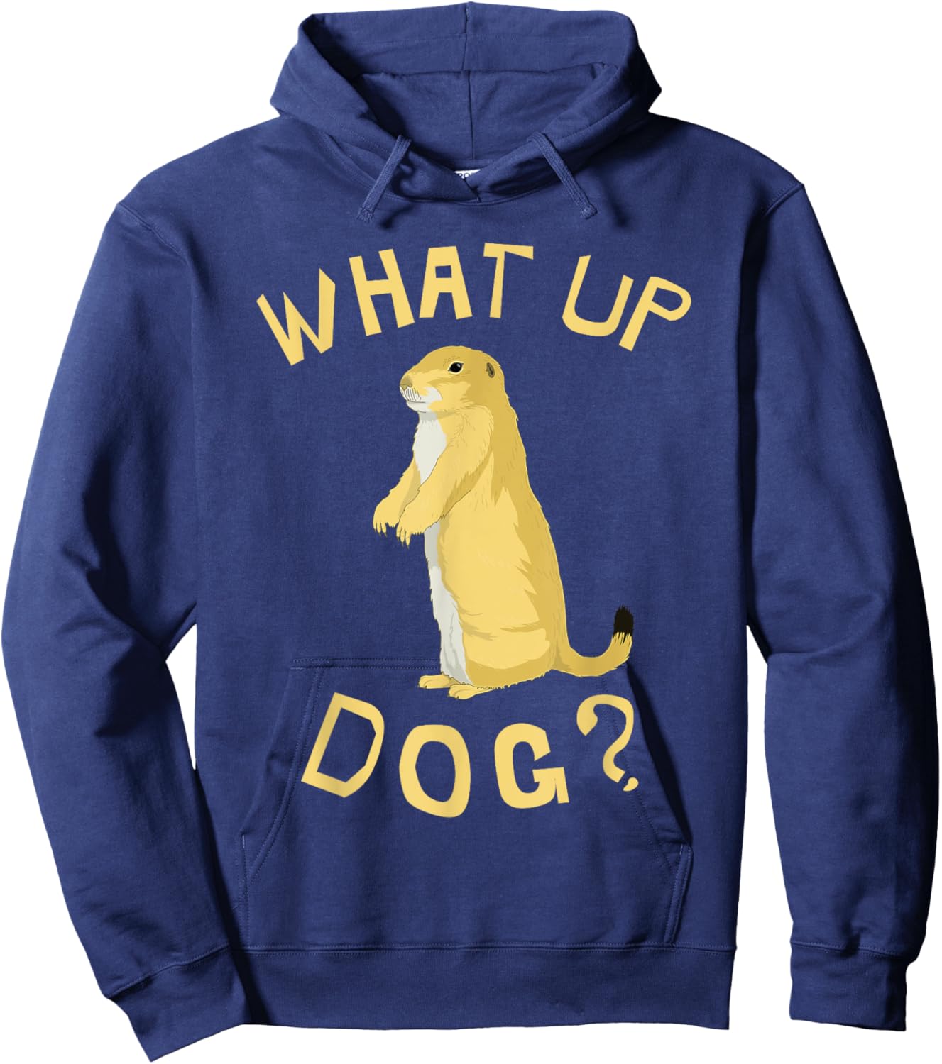 Prairie Dog Shirts & Gifts What Up Dog? Prairie Dog Kids Black Cartoon Hoodie - Hoodie | Navy