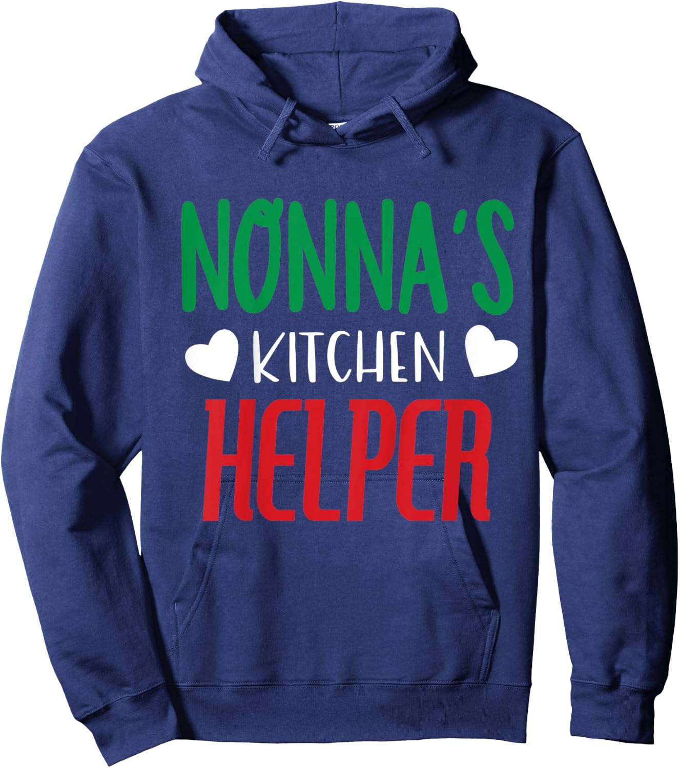 Kids Italian Granddaughter Kitchen Helper Pasta Sunday Nonna Cook Hoodie - Hoodie | Navy