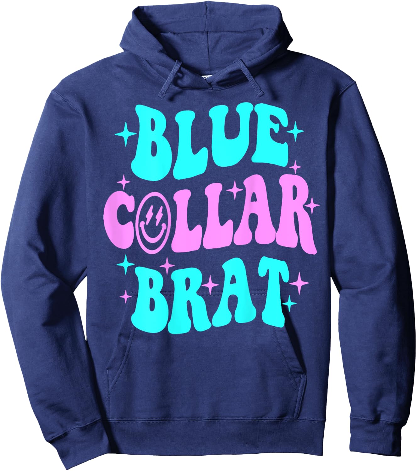 Blue Collar Brat, Blue Collar Wife, Funny Collar Wife Hoodie - Hoodie | Navy