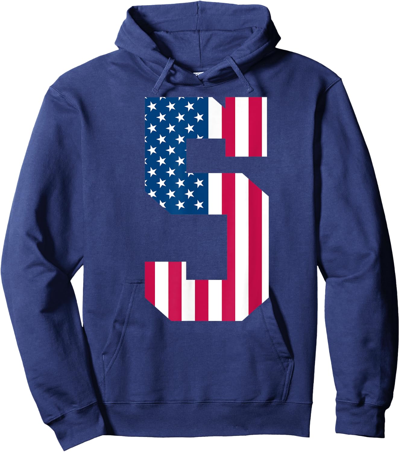 Fun 5th Birthday US American Flag 5th Of July Boy 5 Year Old Hoodie - Hoodie | Navy