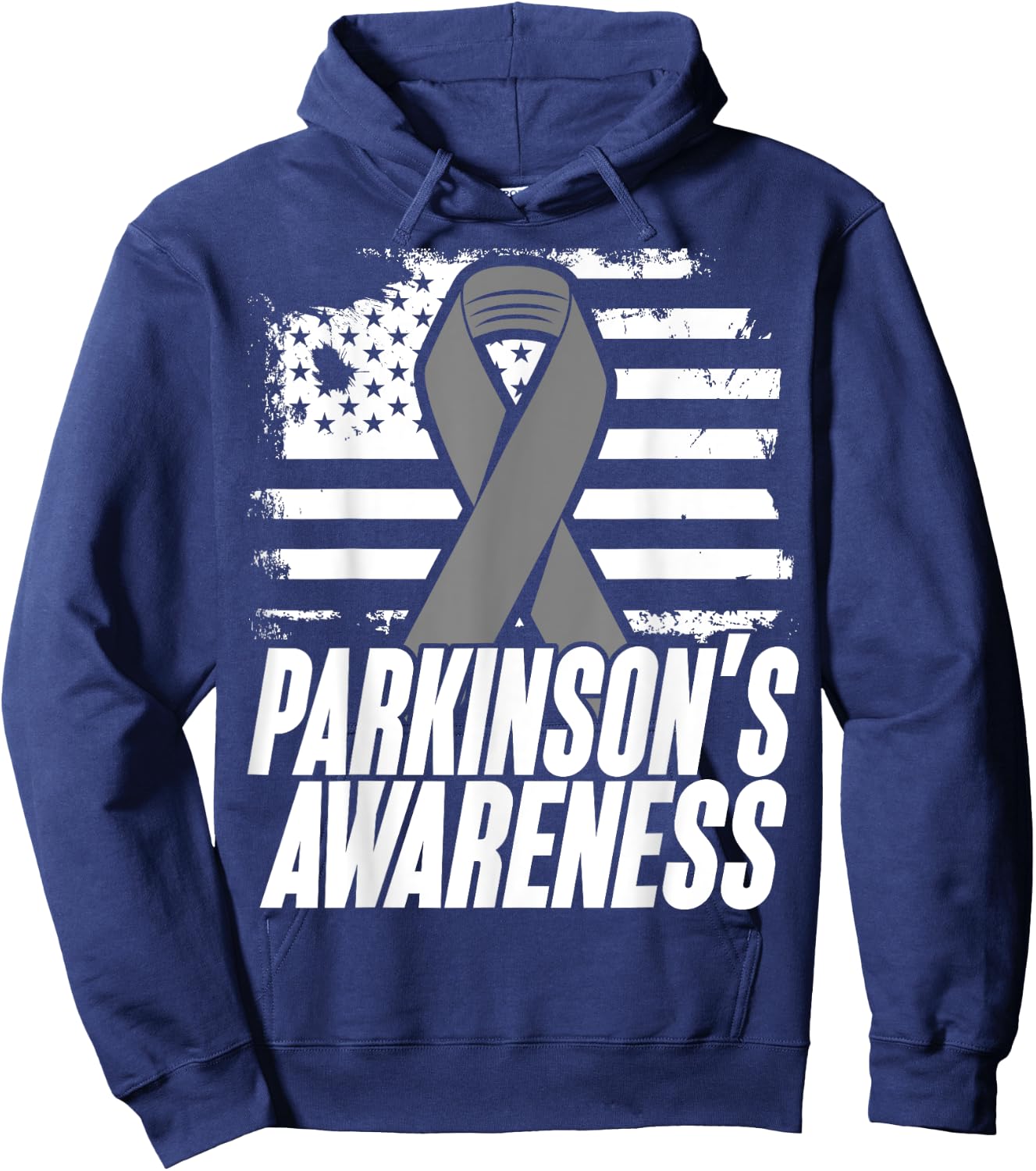 American Flag Gift Parkinson's Disease Patients Women Kids Men Hoodie - Hoodie | Navy