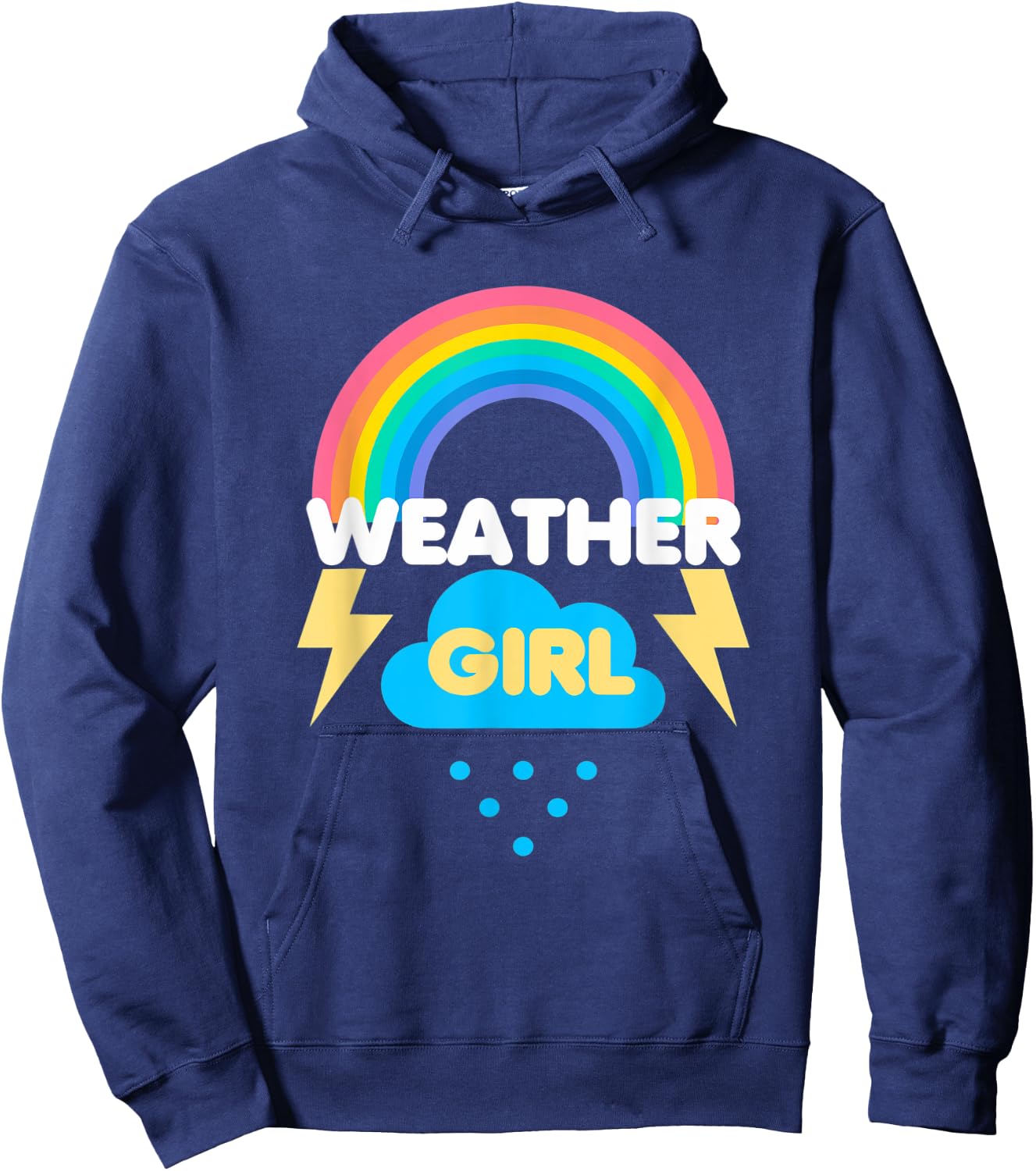Weather Girl - Future Meteorologist Kid Cute Rainbow Hoodie - Hoodie | Navy