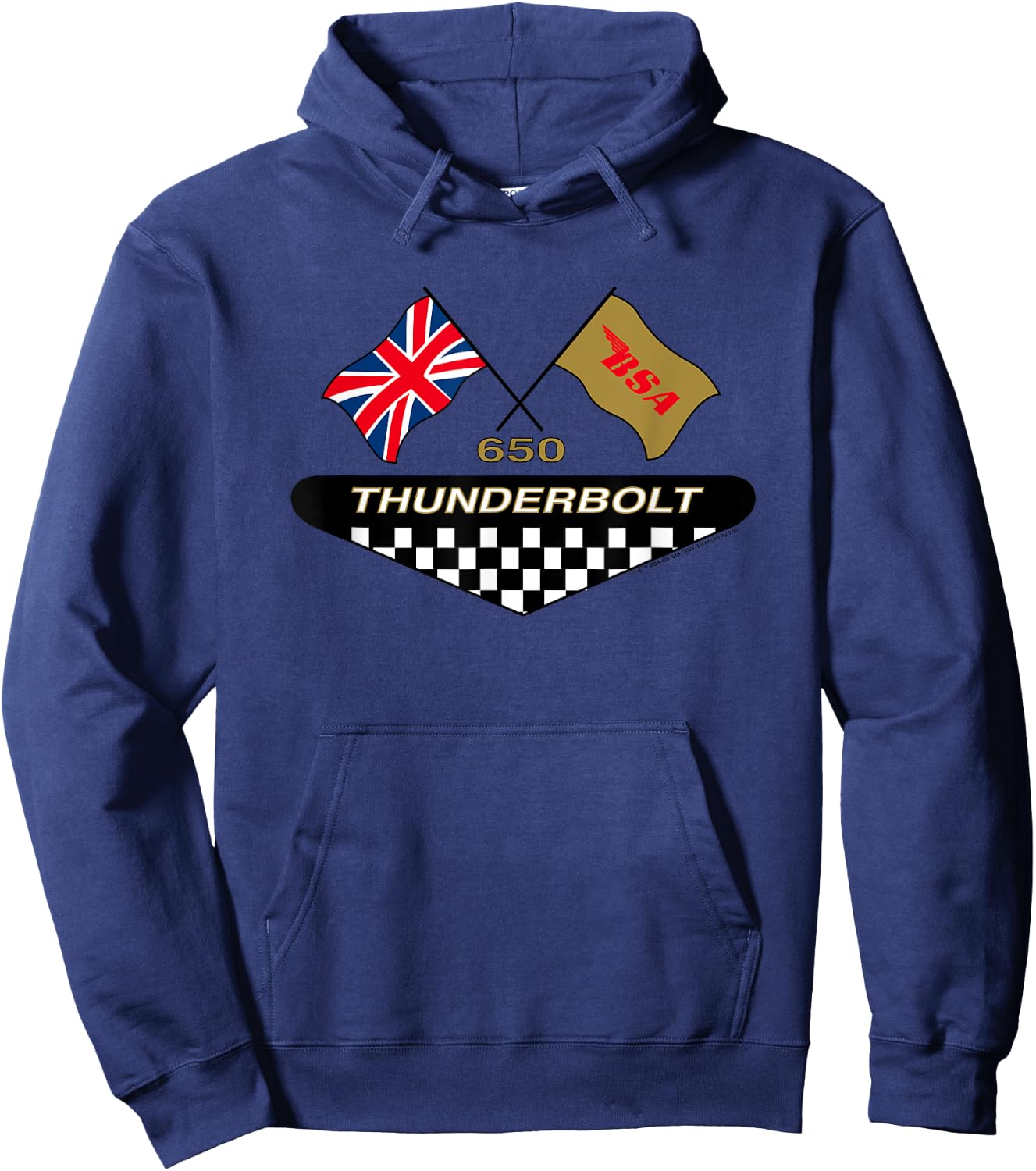 BSA Thunderbolt 650 Motorcycle Flag Decal Hoodie - Hoodie | Navy