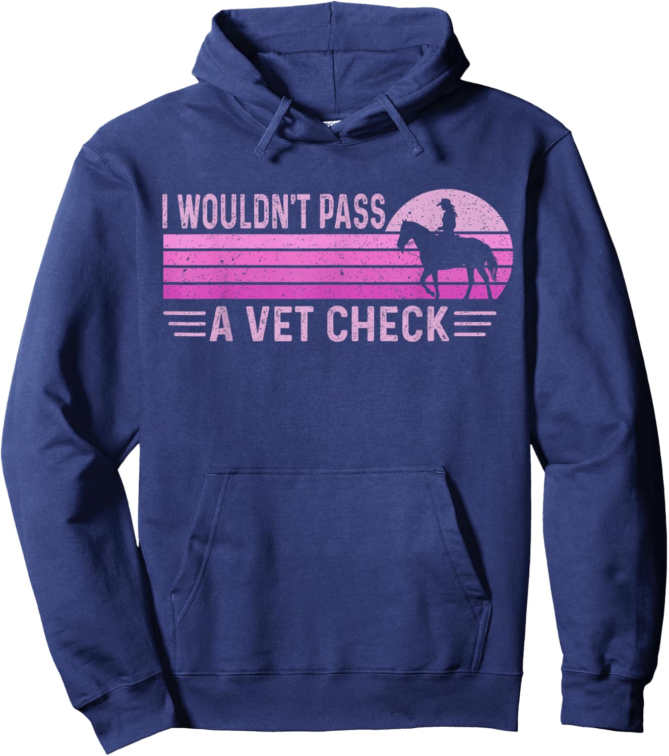 I Wouldn't Pass A Vet Check Funny Retro Vintage Black Small Hoodie - Hoodie | Navy