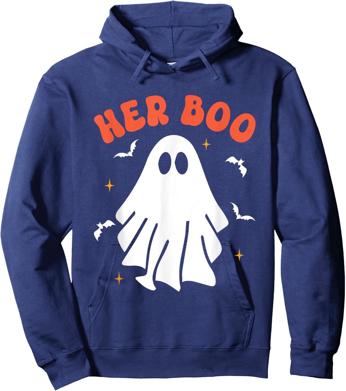 Her Boo & His Boo Funny Matching Halloween Pajama Couples Hoodie - Hoodie | Navy