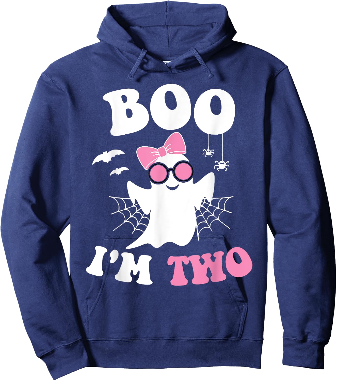 Boo I'm Two 2nd Birthday Halloween Birthday Ghost Groov Hoodie - Hoodie | Navy