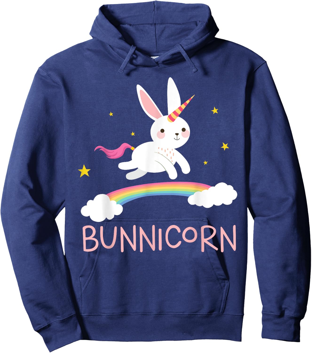 Unicorn Shirt Bunnicorn Bunny Rabbit Cute Men Women Kids Hoodie - Hoodie | Navy