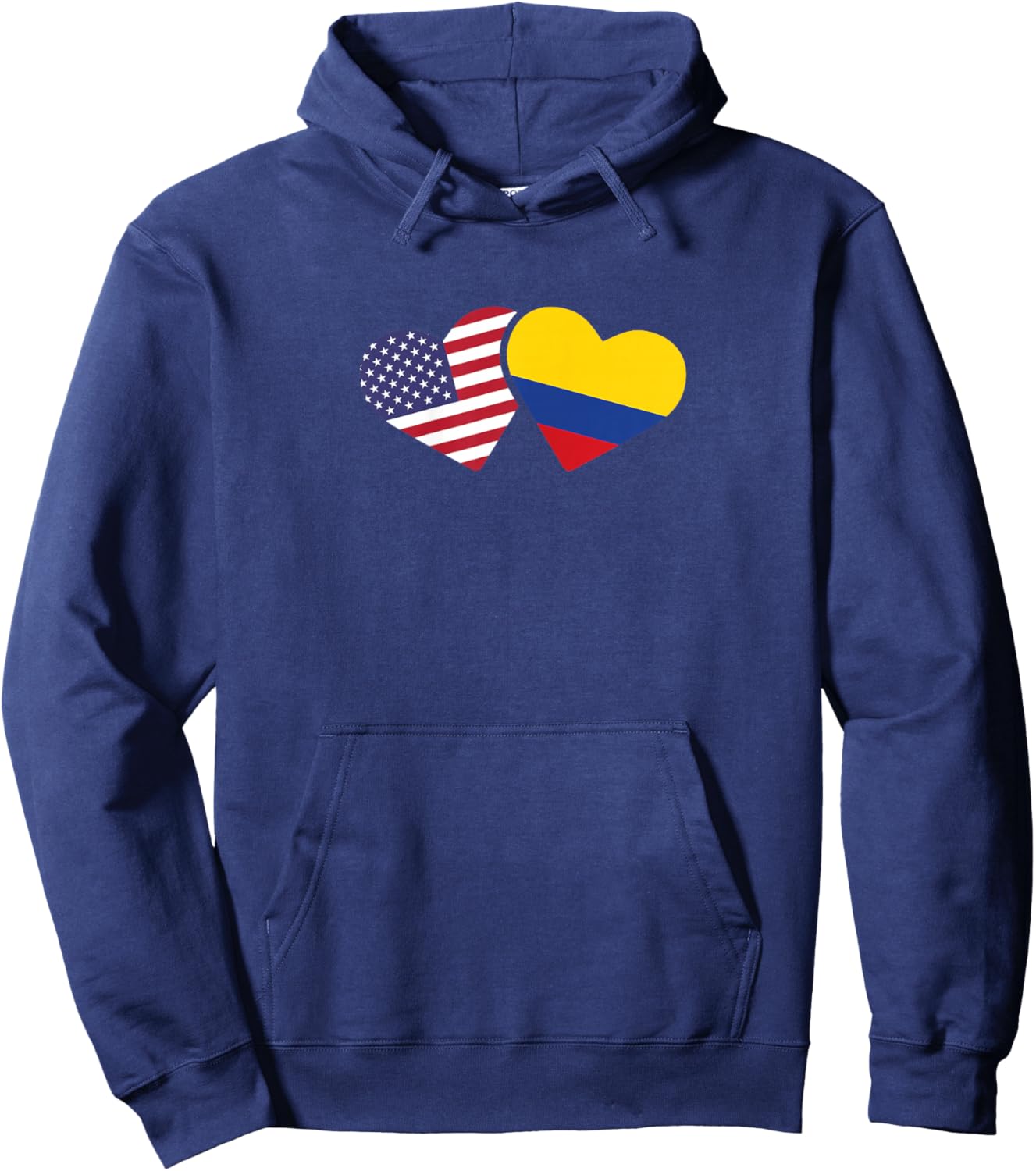 USA Colombia Flag Heart T Shirt Colombian American Love Gift Hoodie - Hoodie | Navy