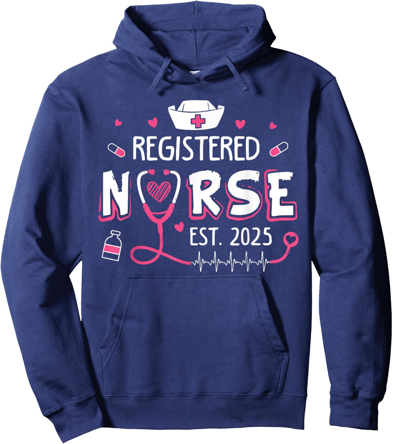 Registered Nurse Est 2025 Nursing Student RN Graduation Hoodie - Hoodie | Navy
