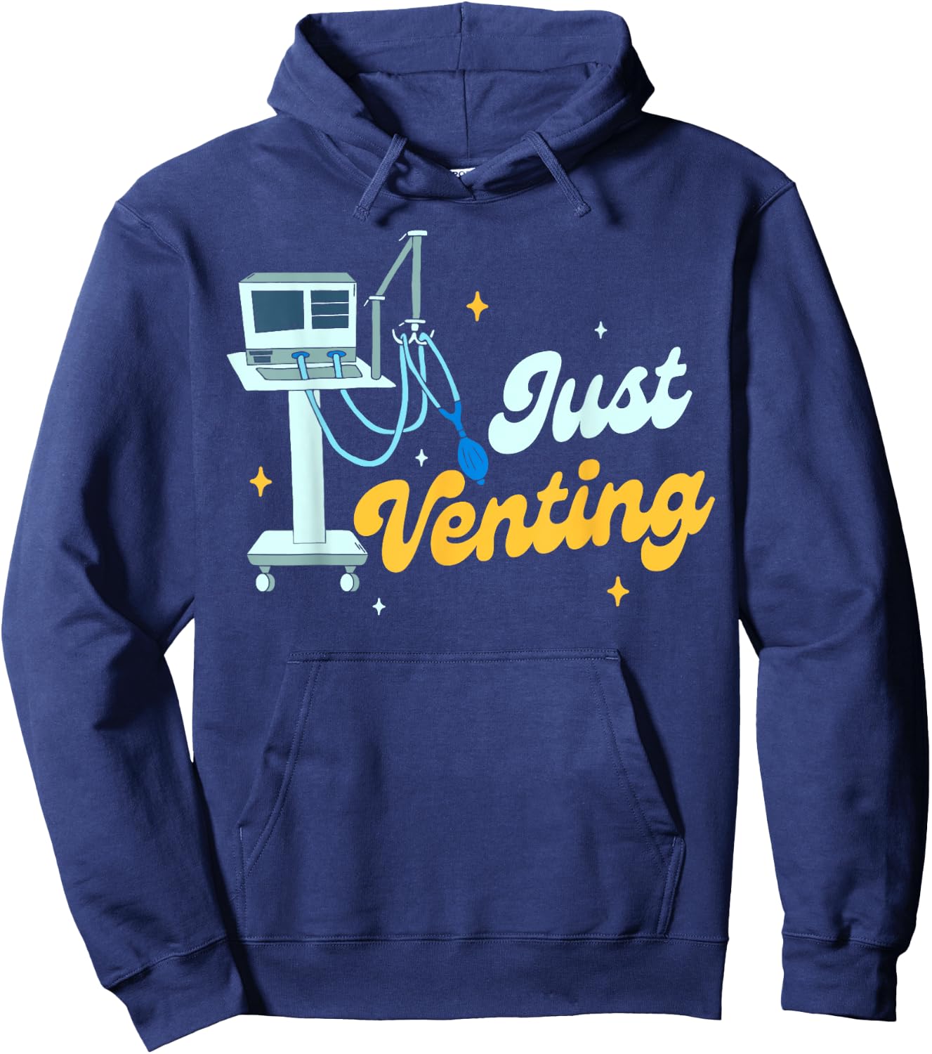 Respiratory Therapist RT Crew CRT Squad Just A Venting Hoodie - Hoodie | Navy