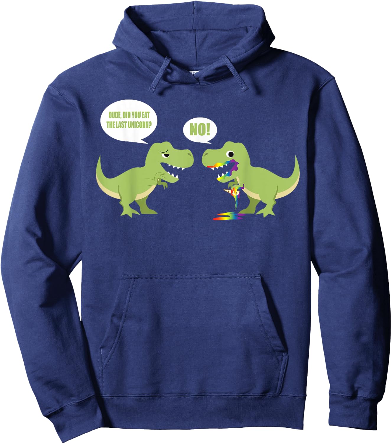Cute Dude Did You Eat The Last Unicorn? No! Short Sleeve Gift Hoodie - Hoodie | Navy