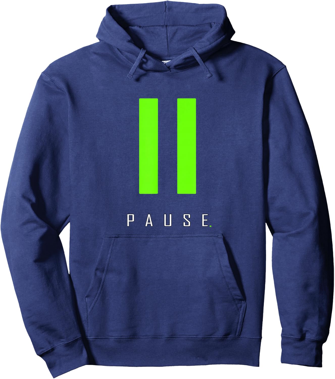 Green Color Pause. Green Graphic Hoodie - Hoodie | Navy
