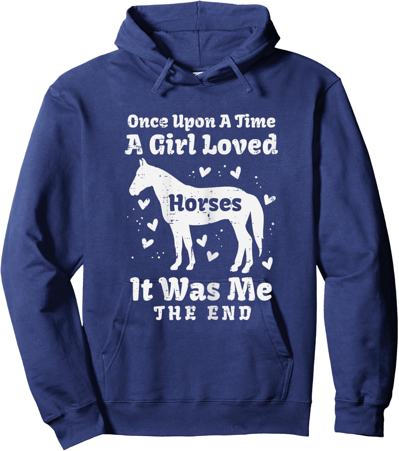 A Girl Loved Horses Horseback Riding Equestrian Girls Women Hoodie - Hoodie | Navy