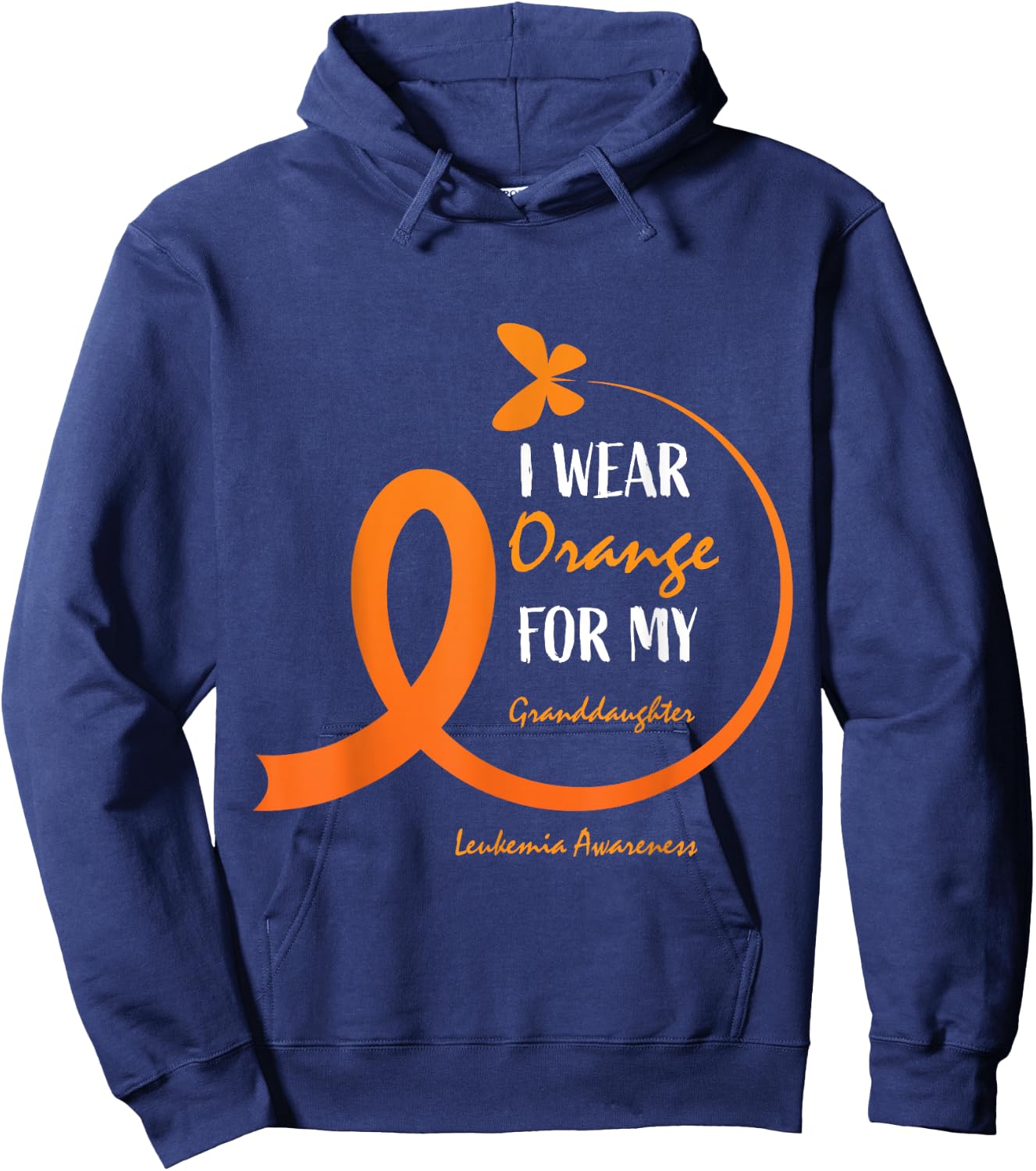 I Wear Orange For My Granddaughter Leukemia Awareness Women Hoodie - Hoodie | Navy