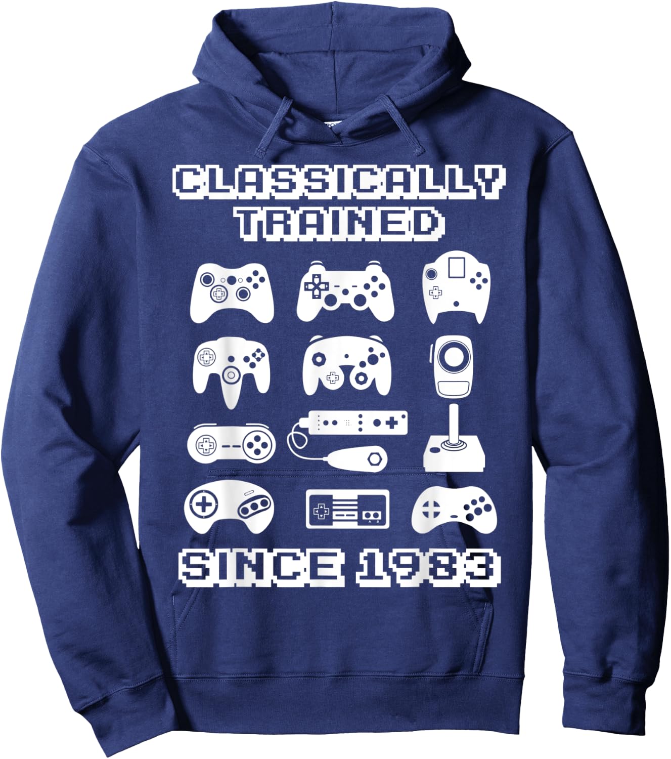 1983 Old School Video Game Theme Birthday Gift Men Women Hoodie - Hoodie | Navy