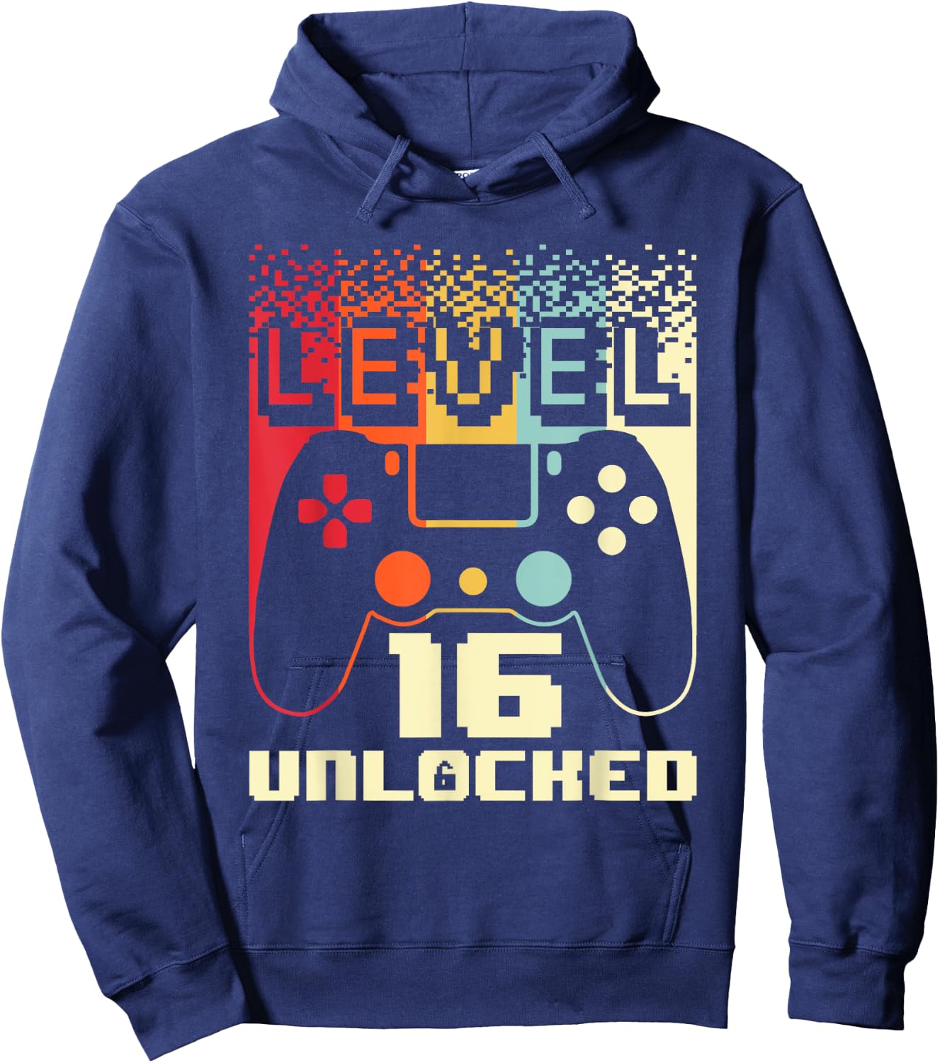16th Birthday For Boys Level 16 Unlocked Gamer 16 Year Old Hoodie - Hoodie | Navy