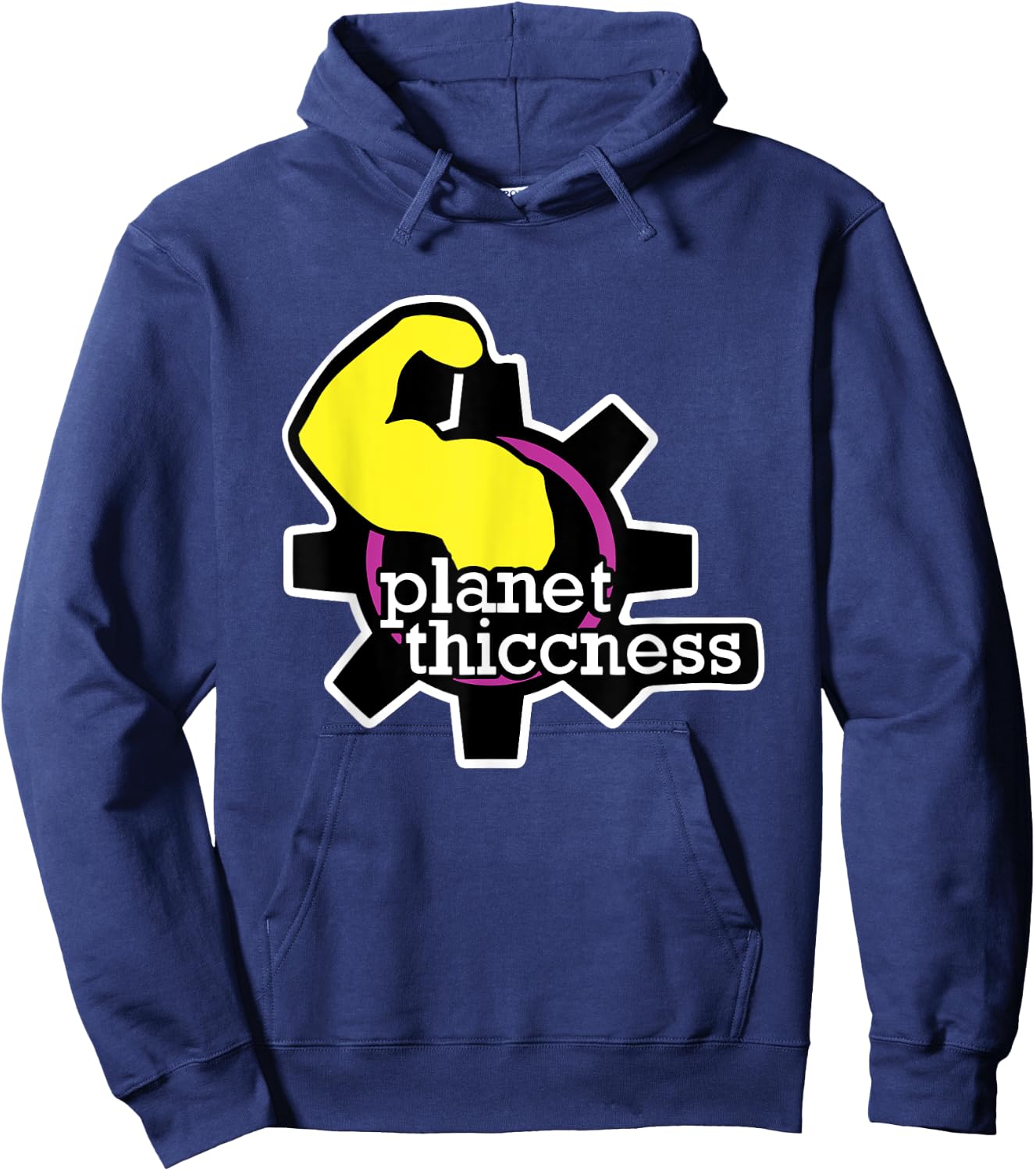 Planet Thiccness Funny Gym Thickness Hoodie - Hoodie | Navy