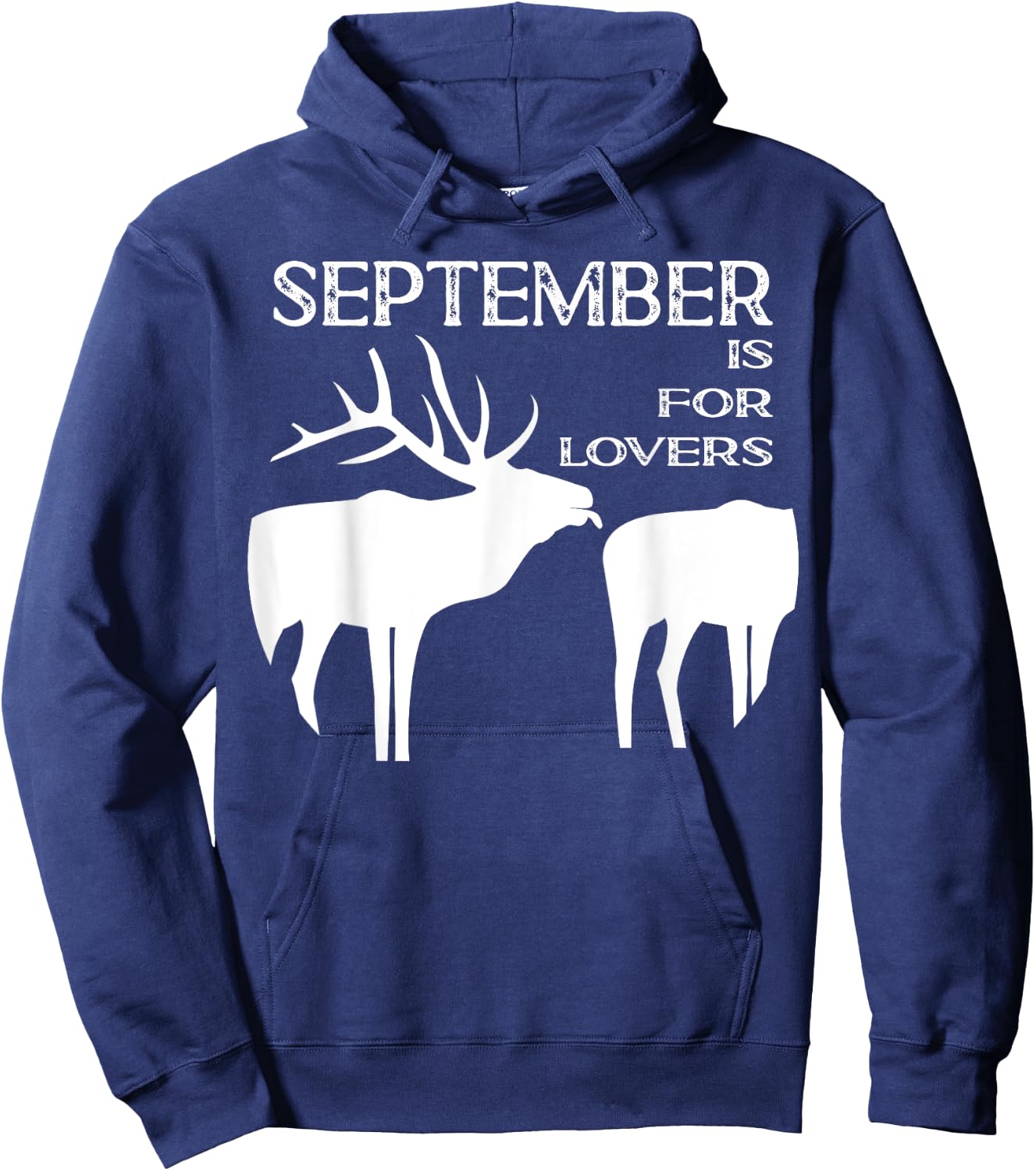 Funny Elk Hunter Vintage Distressed Gift Hoodie - Hoodie | Navy