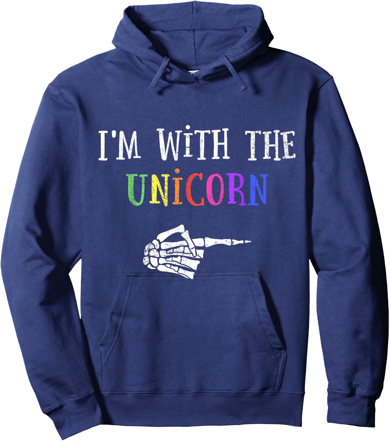 Im with unicorn matching partner couple costume halloween Hoodie - Hoodie | Navy