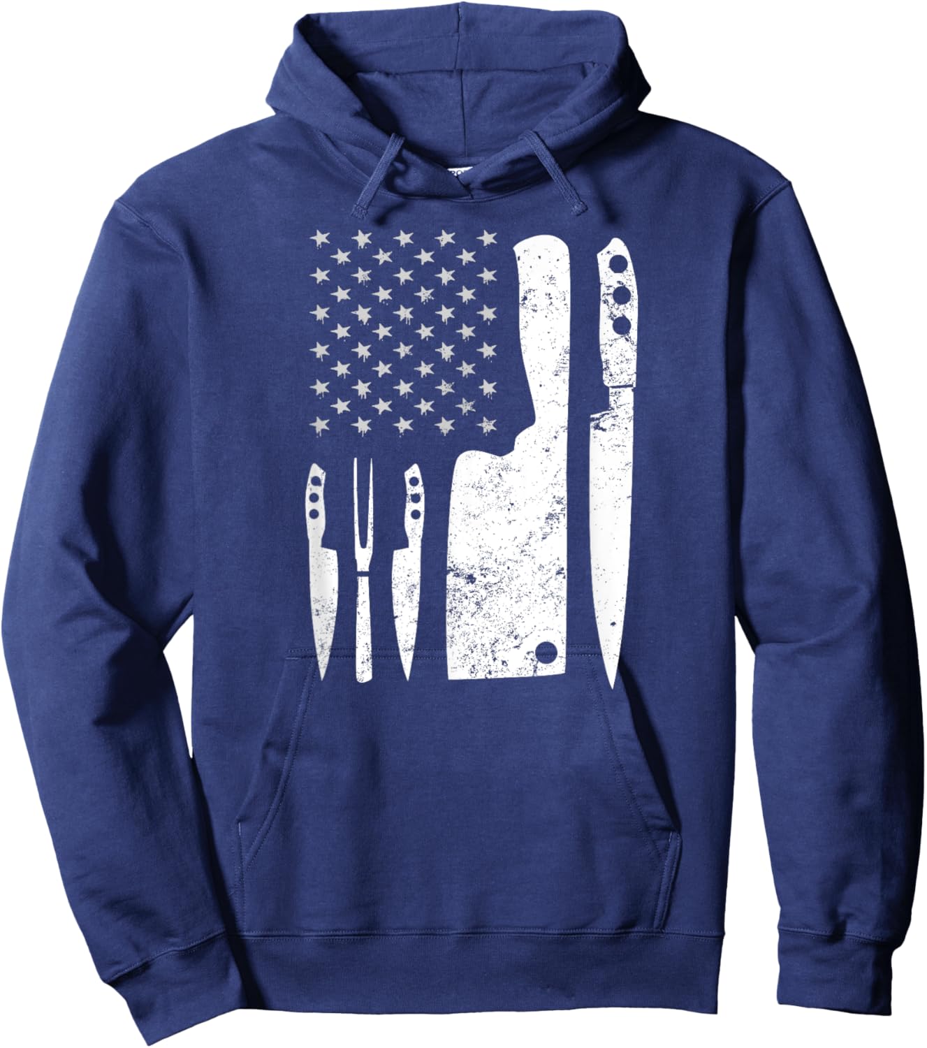 Cooking Chef Gifts & Chef Knife | Patriotic 4th of July US Flag Shirt - Men's Black Short Sleeve Classic Fit - Small Hoodie - Hoodie | Navy