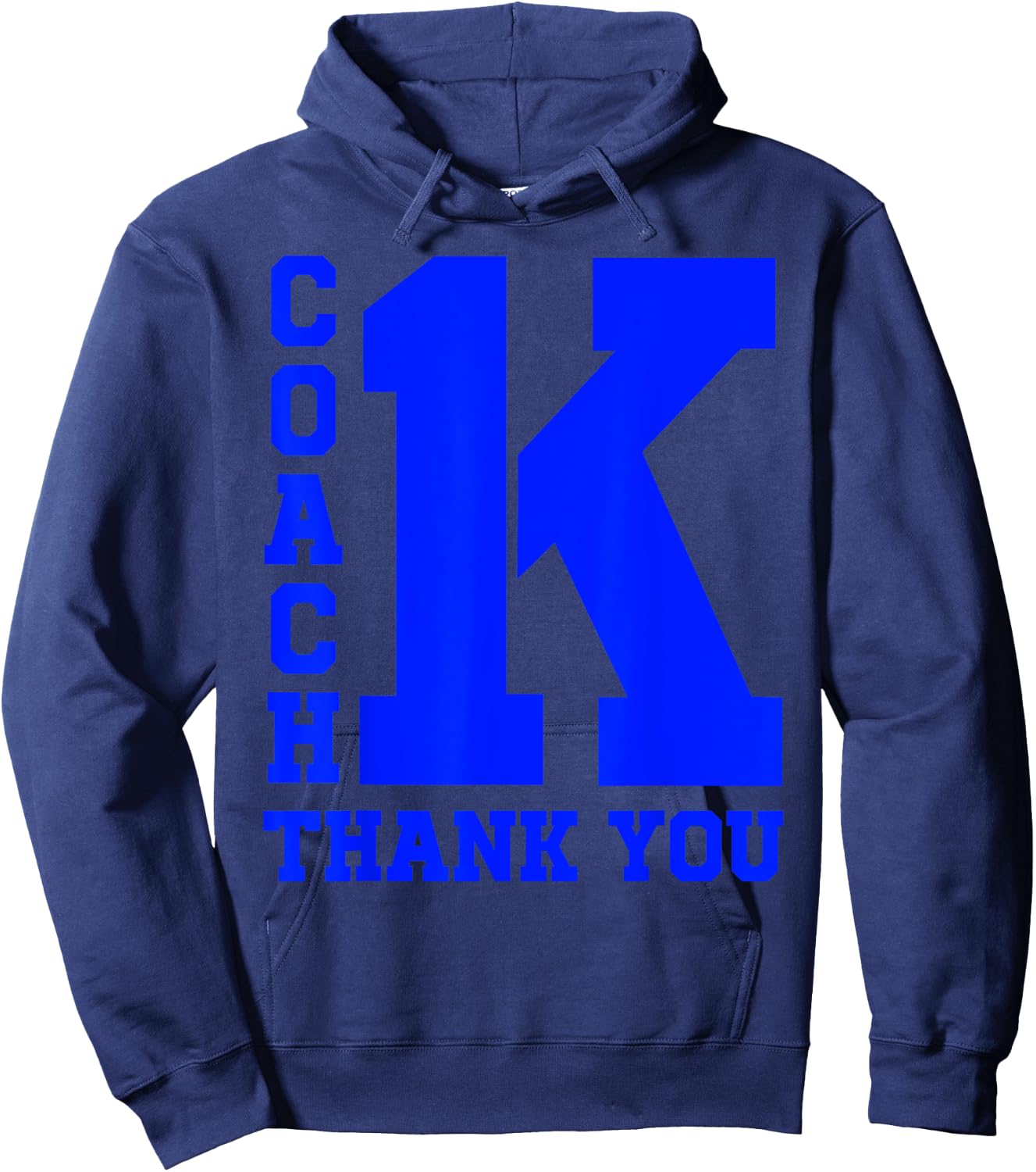 1K Coach K Bold Wins Thank You Hoodie - Hoodie | Navy