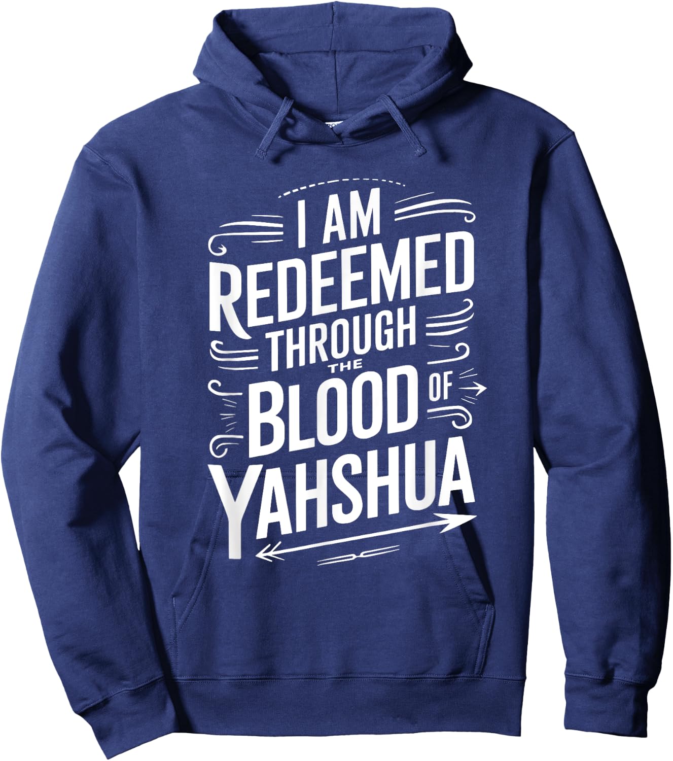 Hebrew Israelite I'm Redeemed Through Blood Yah Yahshua Hoodie - Hoodie | Navy