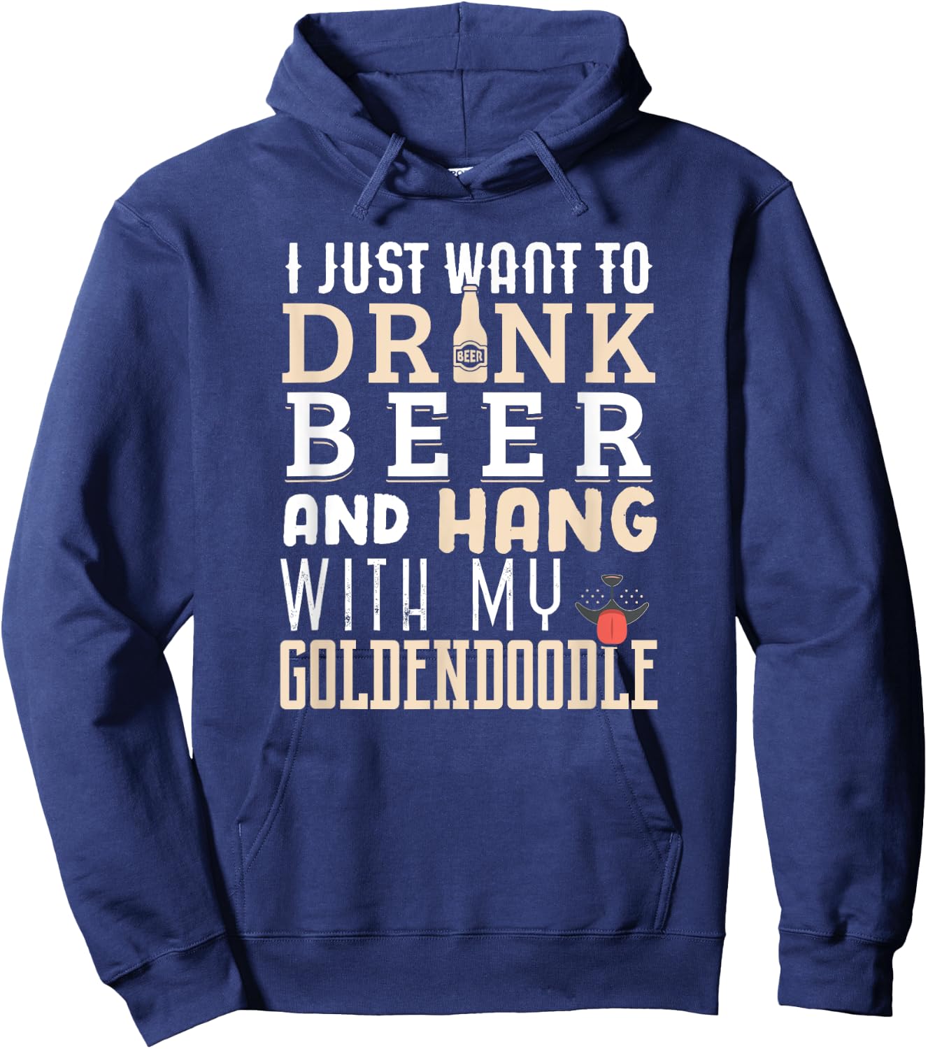 Goldendoodle Dad Shirt Funny Father's Day Doodle Dog Beer Women Hoodie - Hoodie | Navy