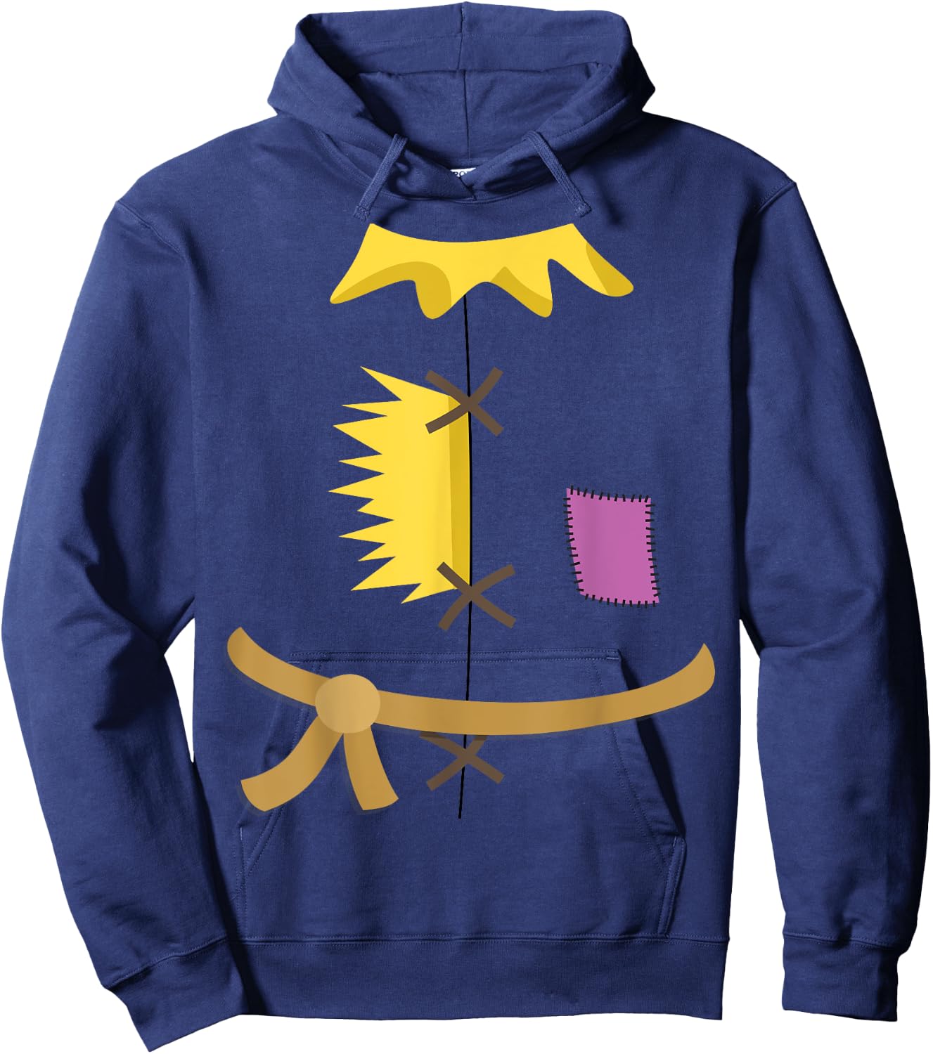 Scarecrow Costume Shirt Halloween Wizard of Oz Patch Vintage Hoodie - Hoodie | Navy