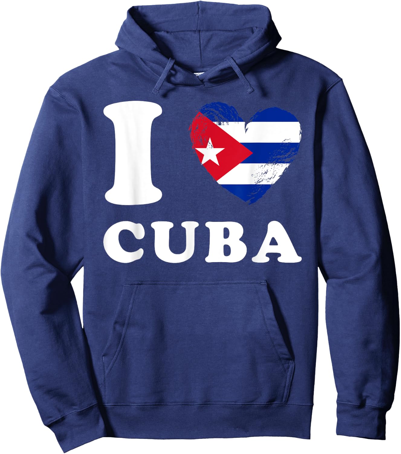 I Love Cuba - Heart Flag Cuba Hoodie - Hoodie | Navy