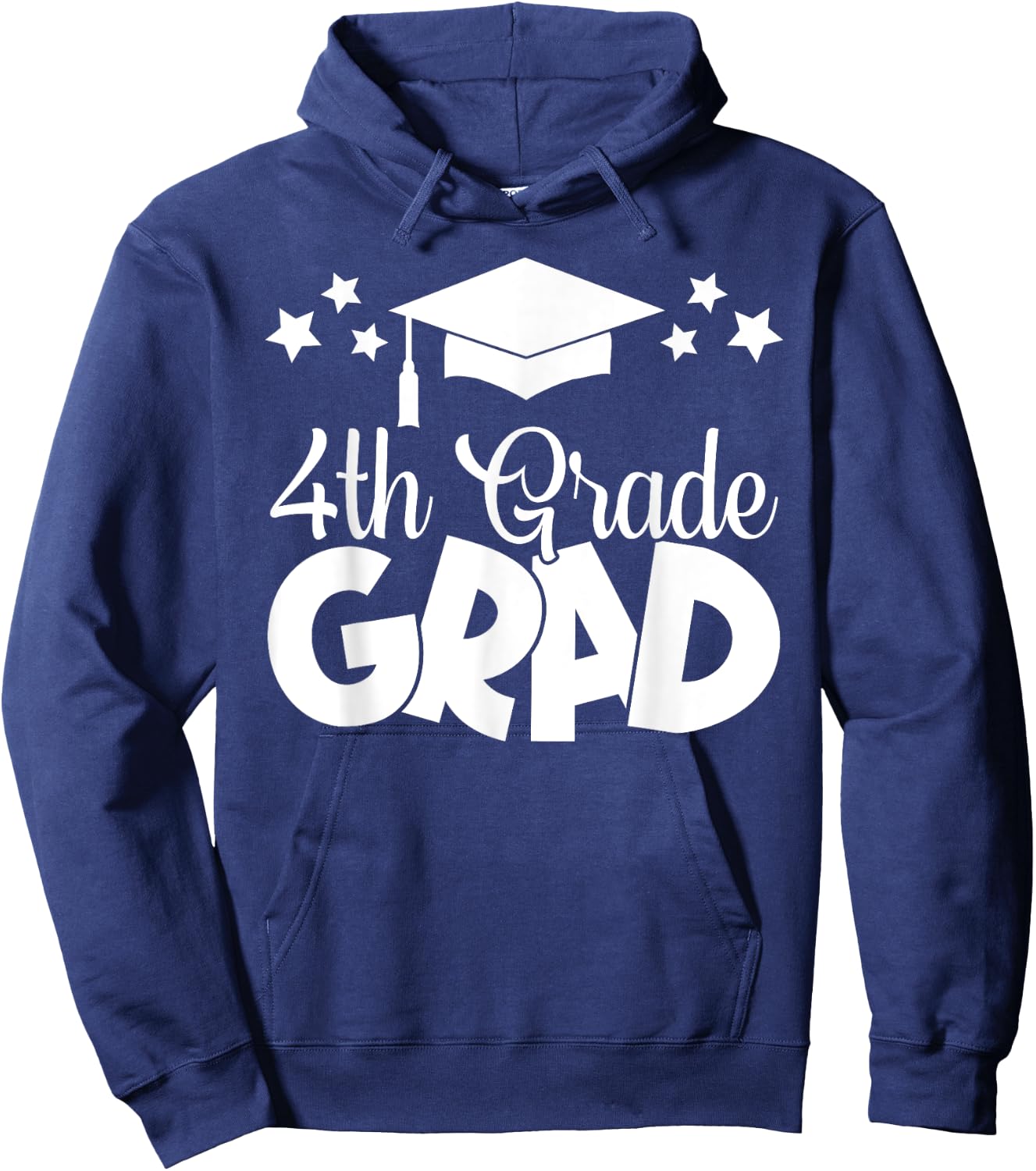 4th Grade Grad 2024 Gifts Boys Girls Graduation Cap, Gown Hoodie - Hoodie | Navy