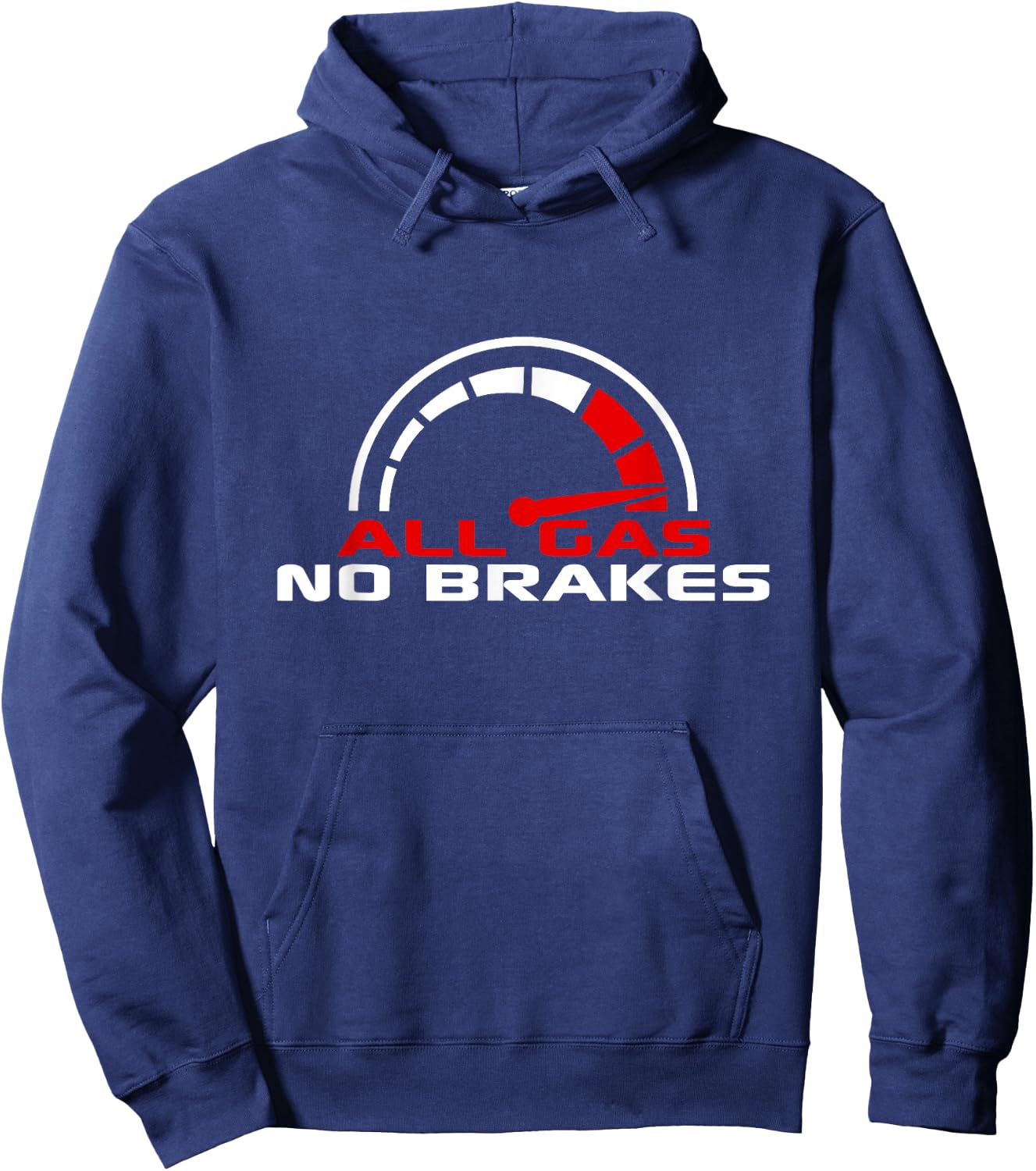 All Gas No Brakes Turbo Cars Fast Car Driver Racing Driving Hoodie - Hoodie | Navy