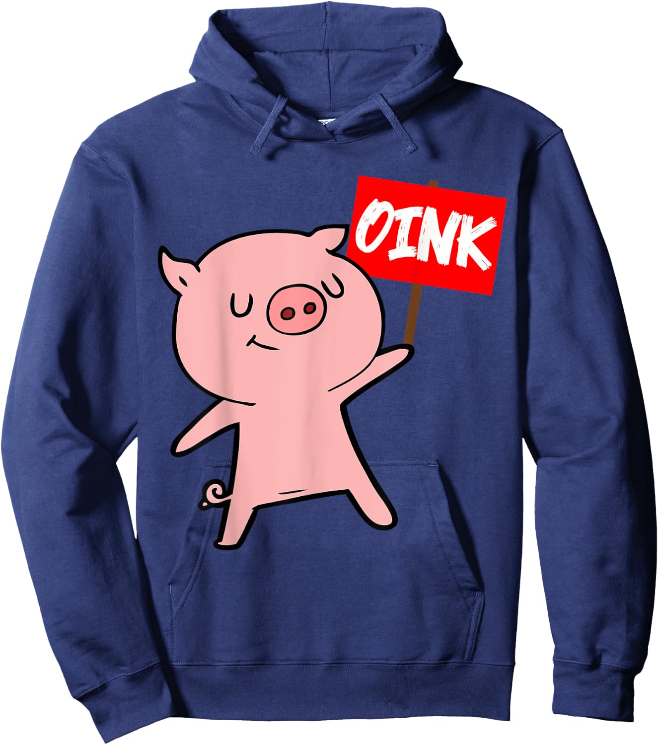 Funny Pig Oink Piglet Pig Farm Animal Farmer Farming Hoodie - Hoodie | Navy