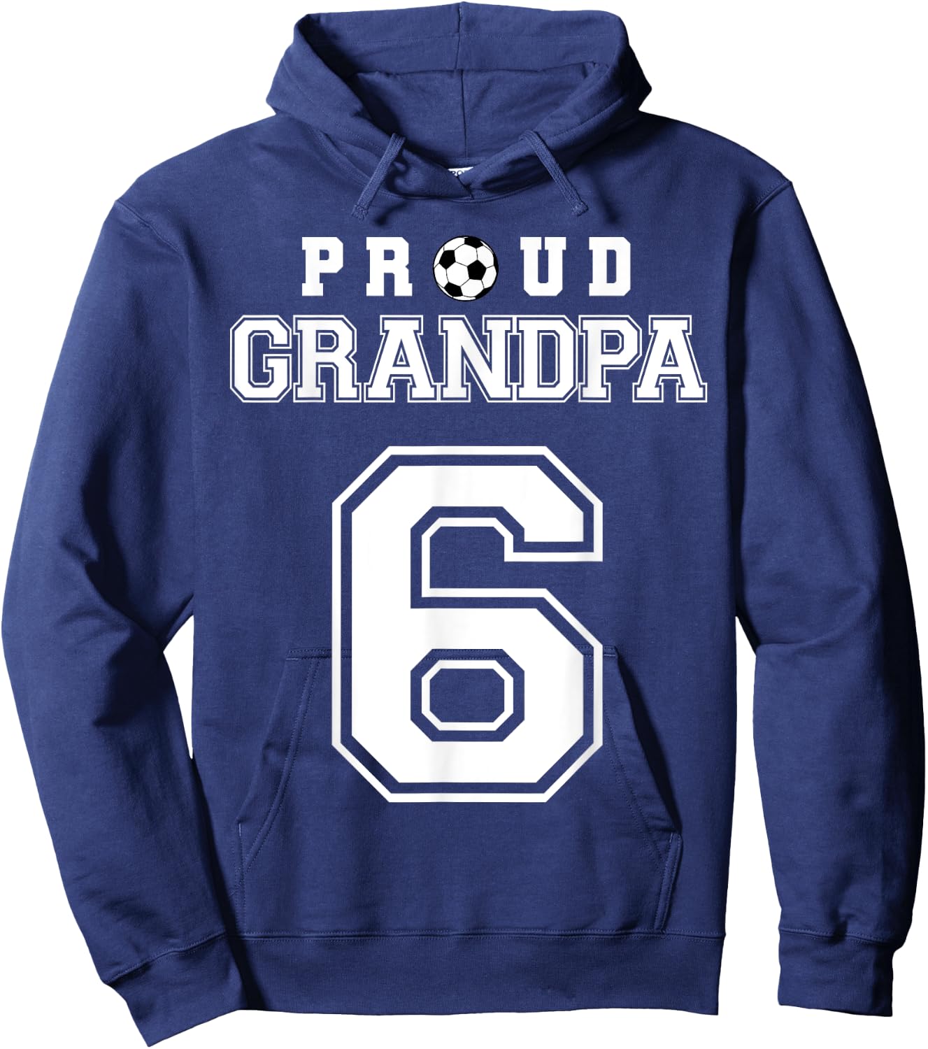 Number 6 Custom Proud Soccer Futbol Grandpa Personalized Hoodie - Hoodie | Navy