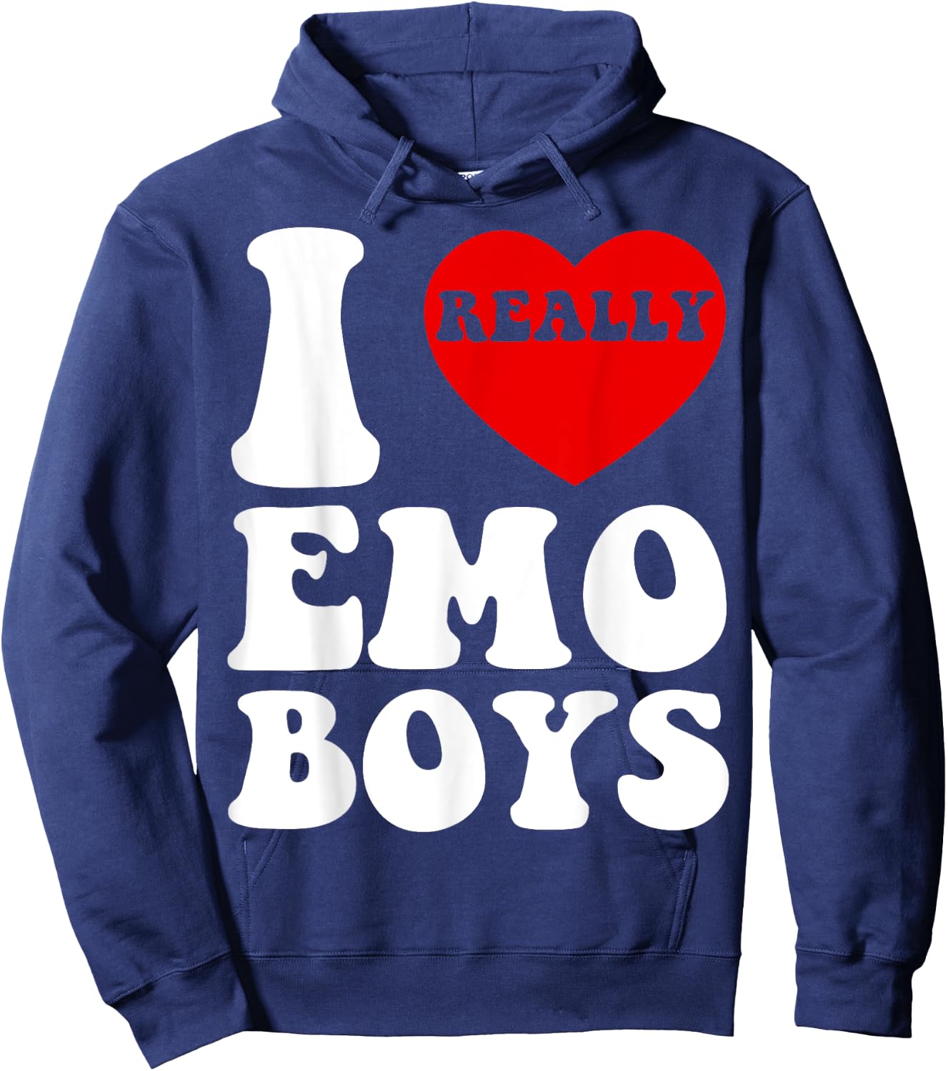 Funny Art I Love Emo Boys I Heart Boyfriend Egirl Eboy GF BF Hoodie - Hoodie | Navy