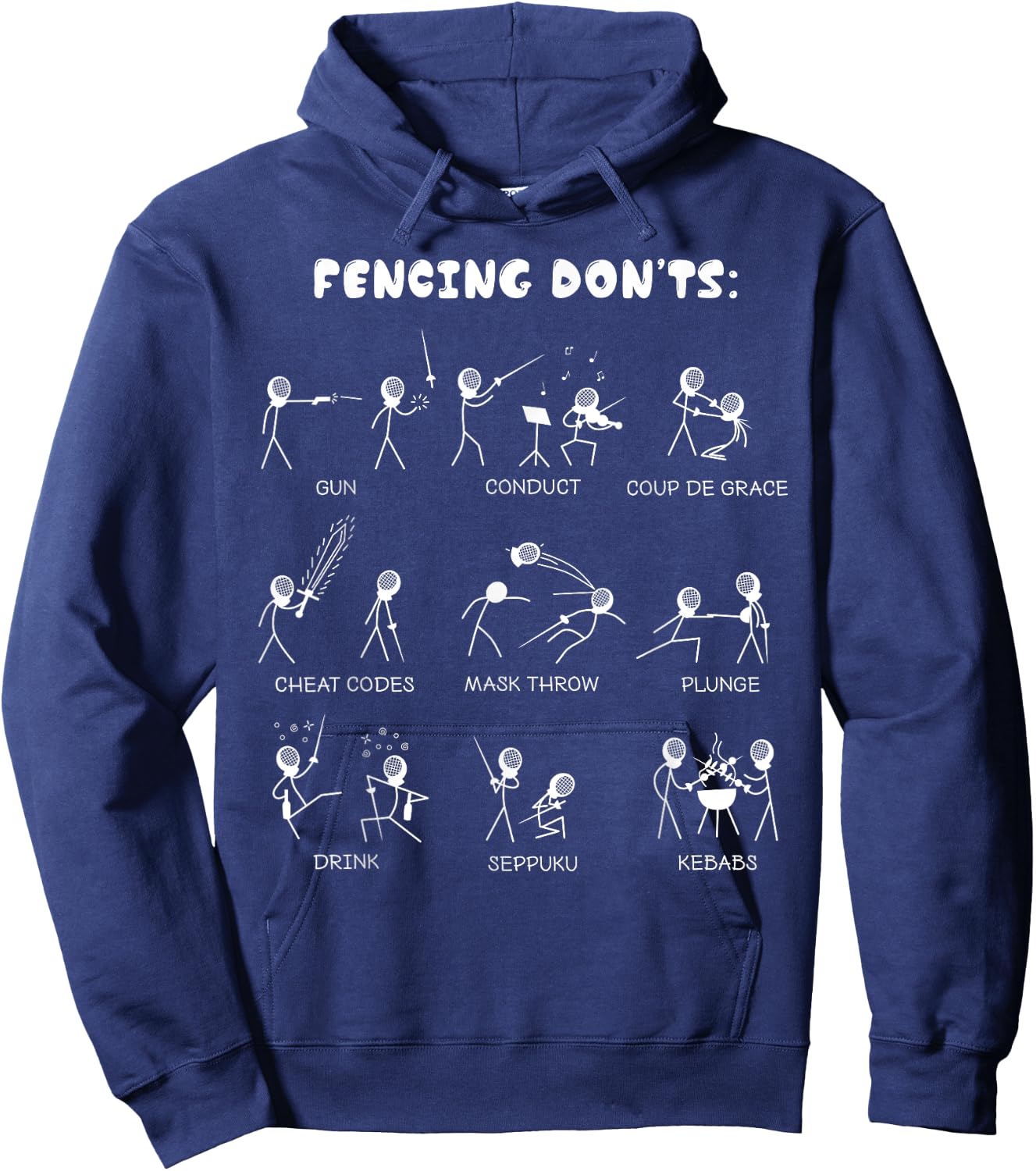 Fencing Funny - Don't Cartoon & Gift Hoodie - Hoodie | Navy