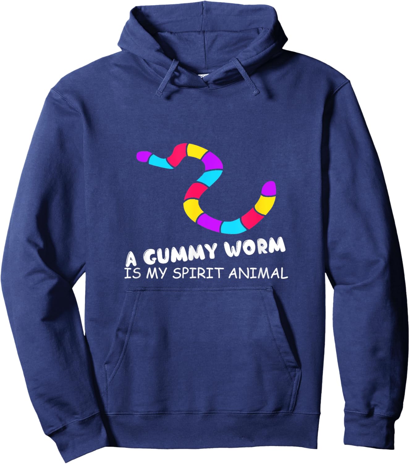 Funny - A Gummy Worm Is My Spirit Animal Hoodie - Hoodie | Navy