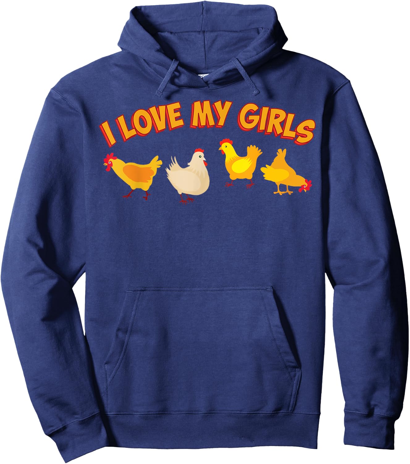 Funny Chicken Art Women Chick Farmer Chicken Lover Hoodie - Hoodie | Navy